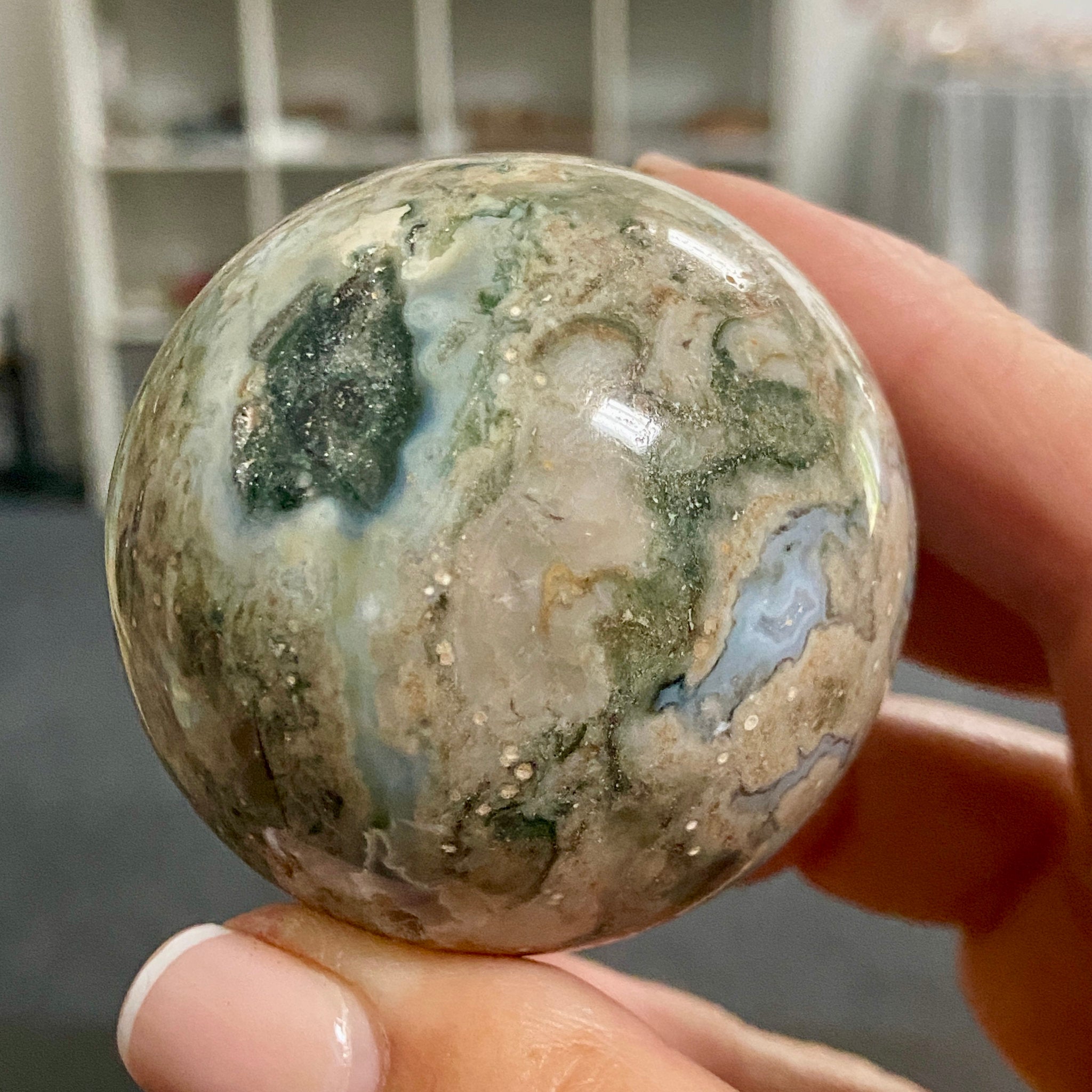 Vein 2 Ocean Jasper Sphere - Madagascar