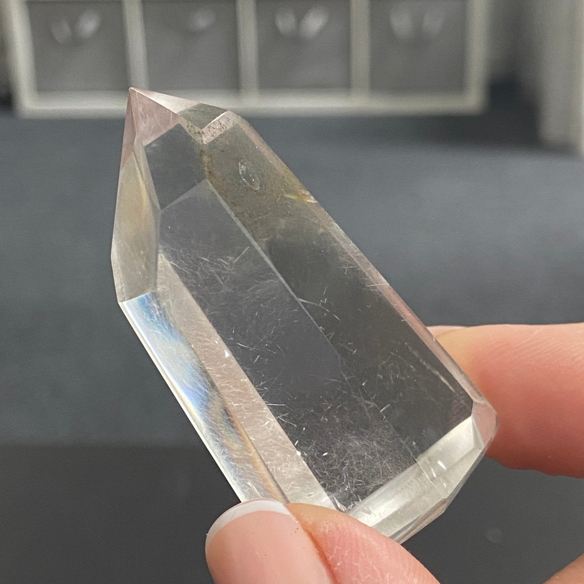 Clear Quartz Isis Tower with Chlorite Phantom & Angel Hair Inclusions