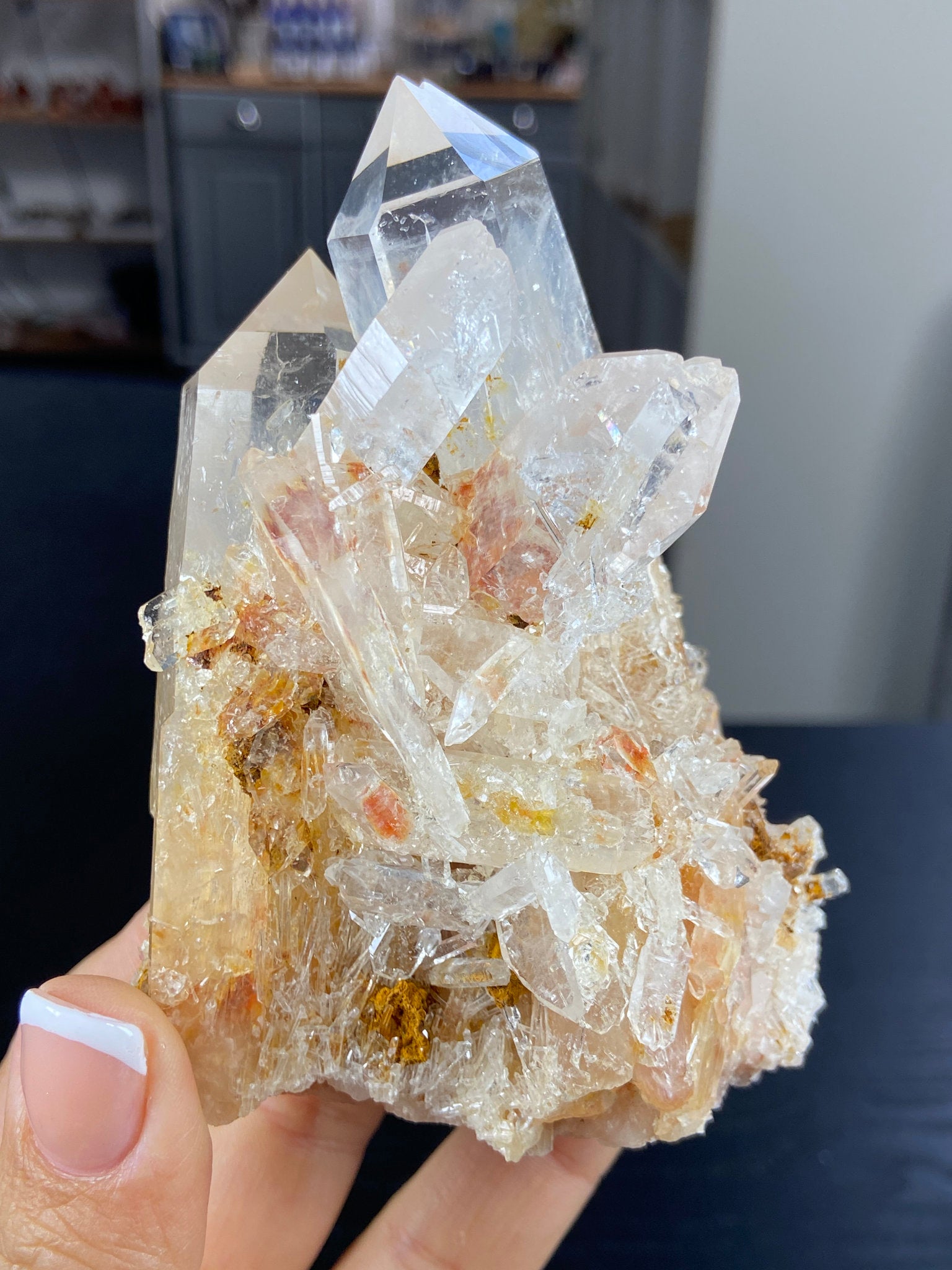 Blue Smoke Lemurian Light Quartz Cluster – Colombia