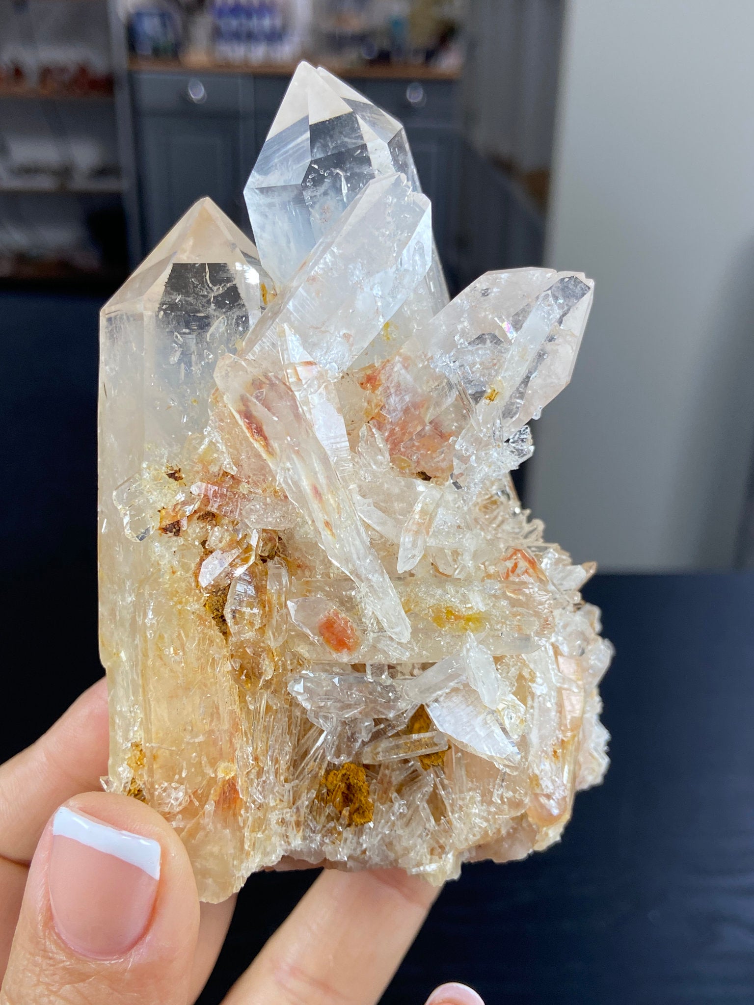 Blue Smoke Lemurian Light Quartz Cluster – Colombia