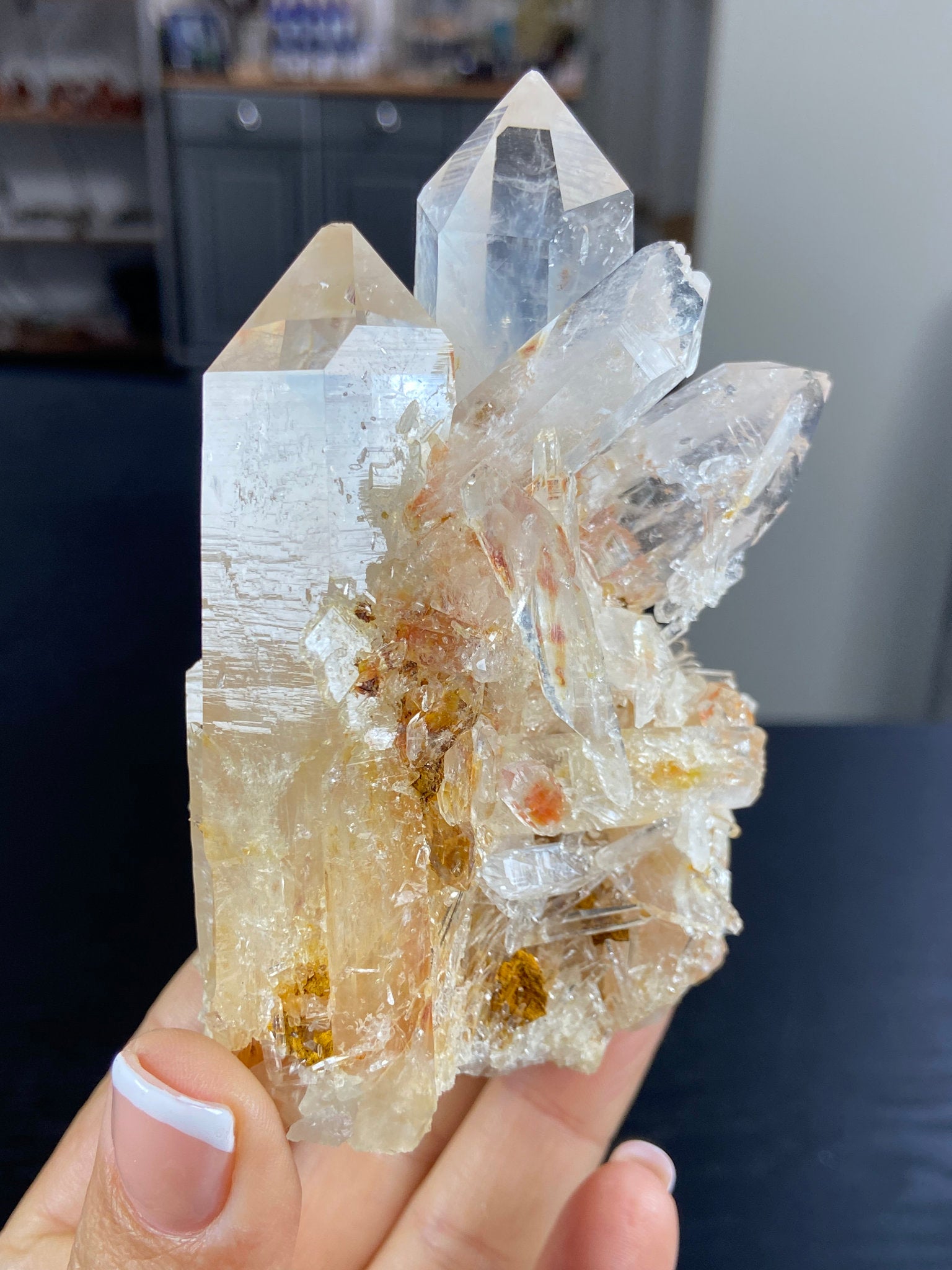 Blue Smoke Lemurian Light Quartz Cluster – Colombia