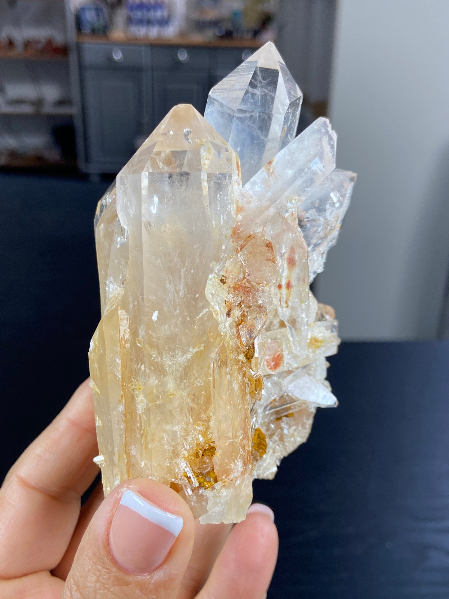Blue Smoke Lemurian Light Quartz Cluster – Colombia