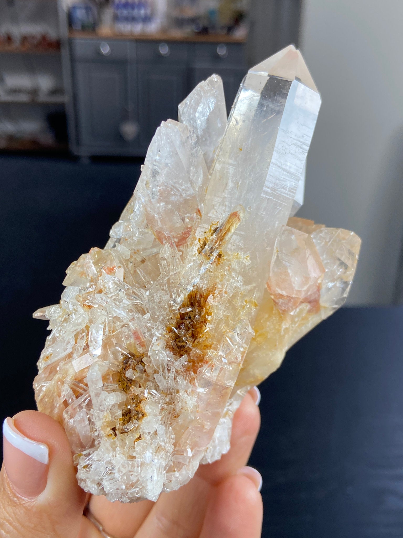 Blue Smoke Lemurian Light Quartz Cluster – Colombia