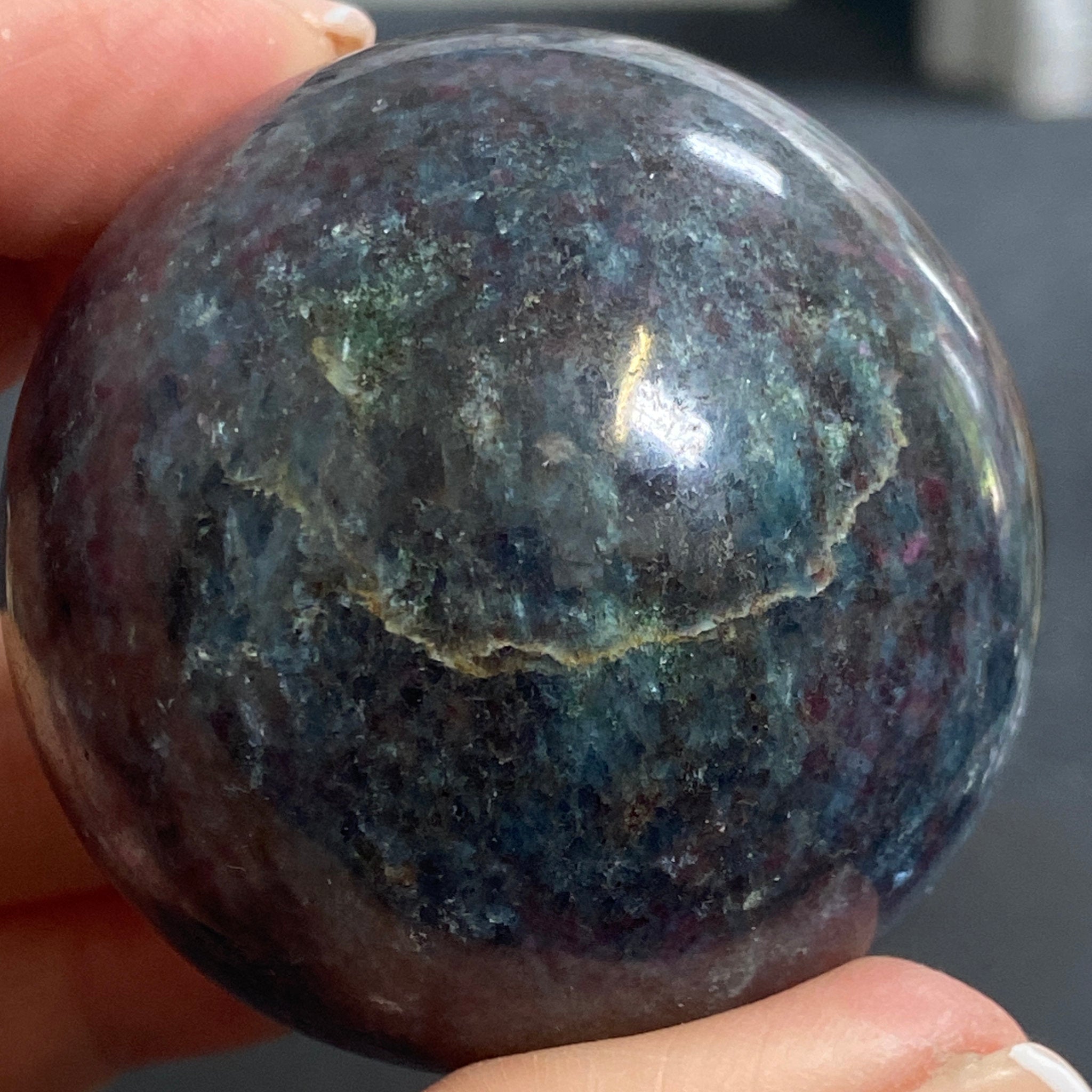 Ruby Kyanite Sphere - India