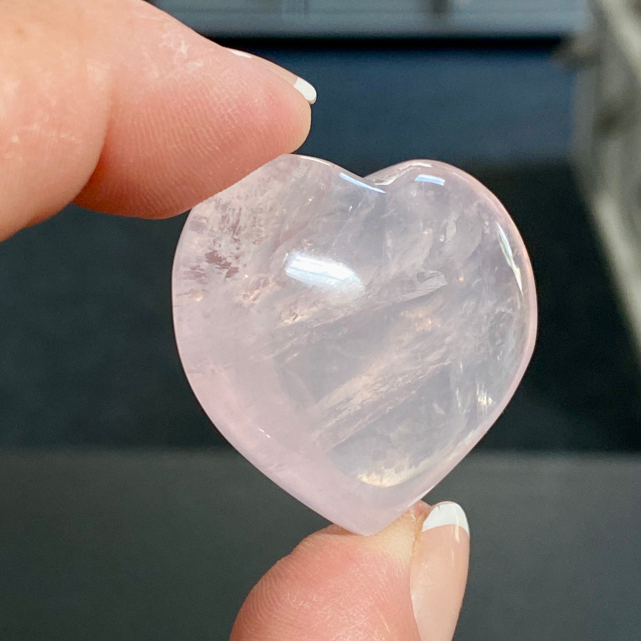 Madagascan Gemmy Rose Quartz Puff Heart