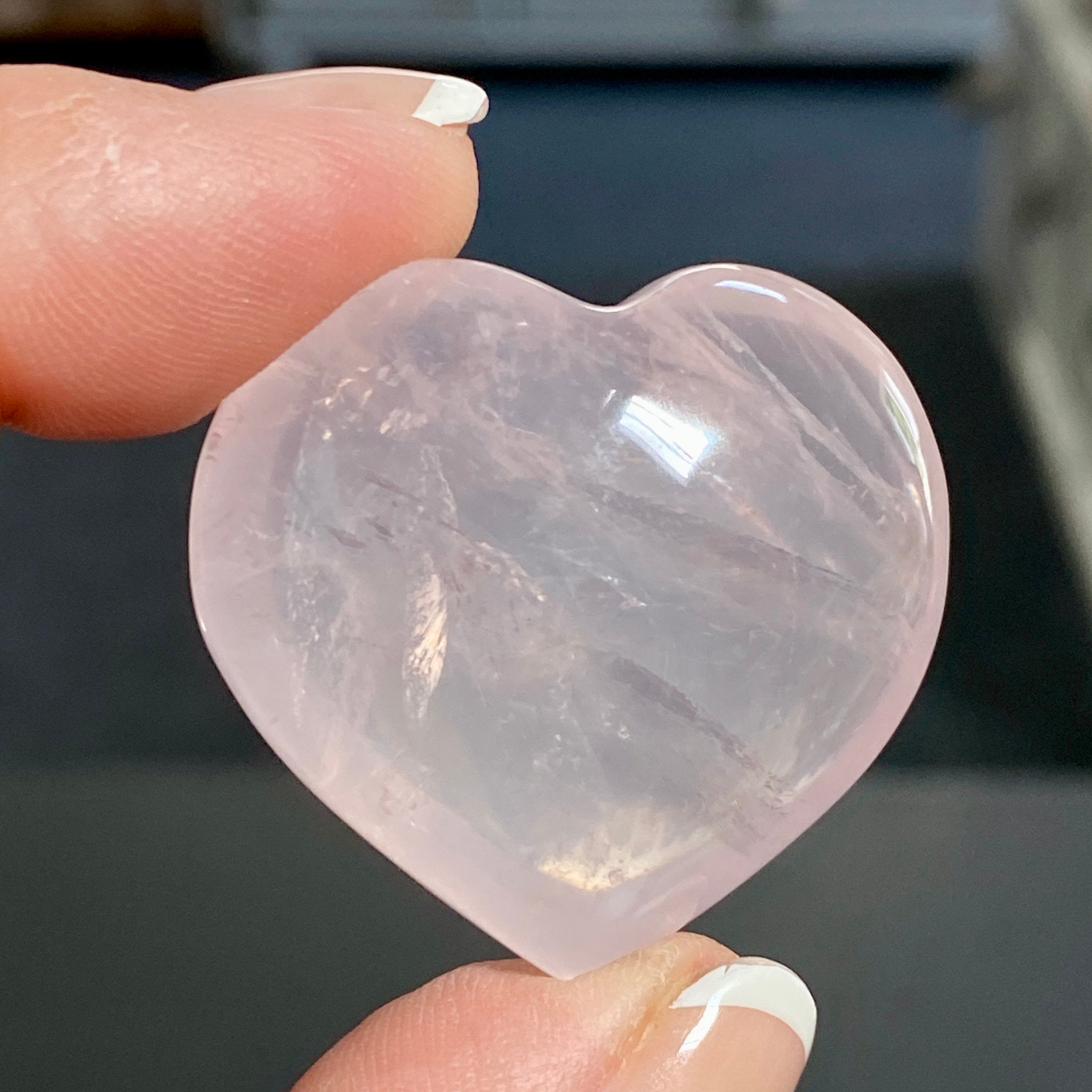 Madagascan Gemmy Rose Quartz Puff Heart