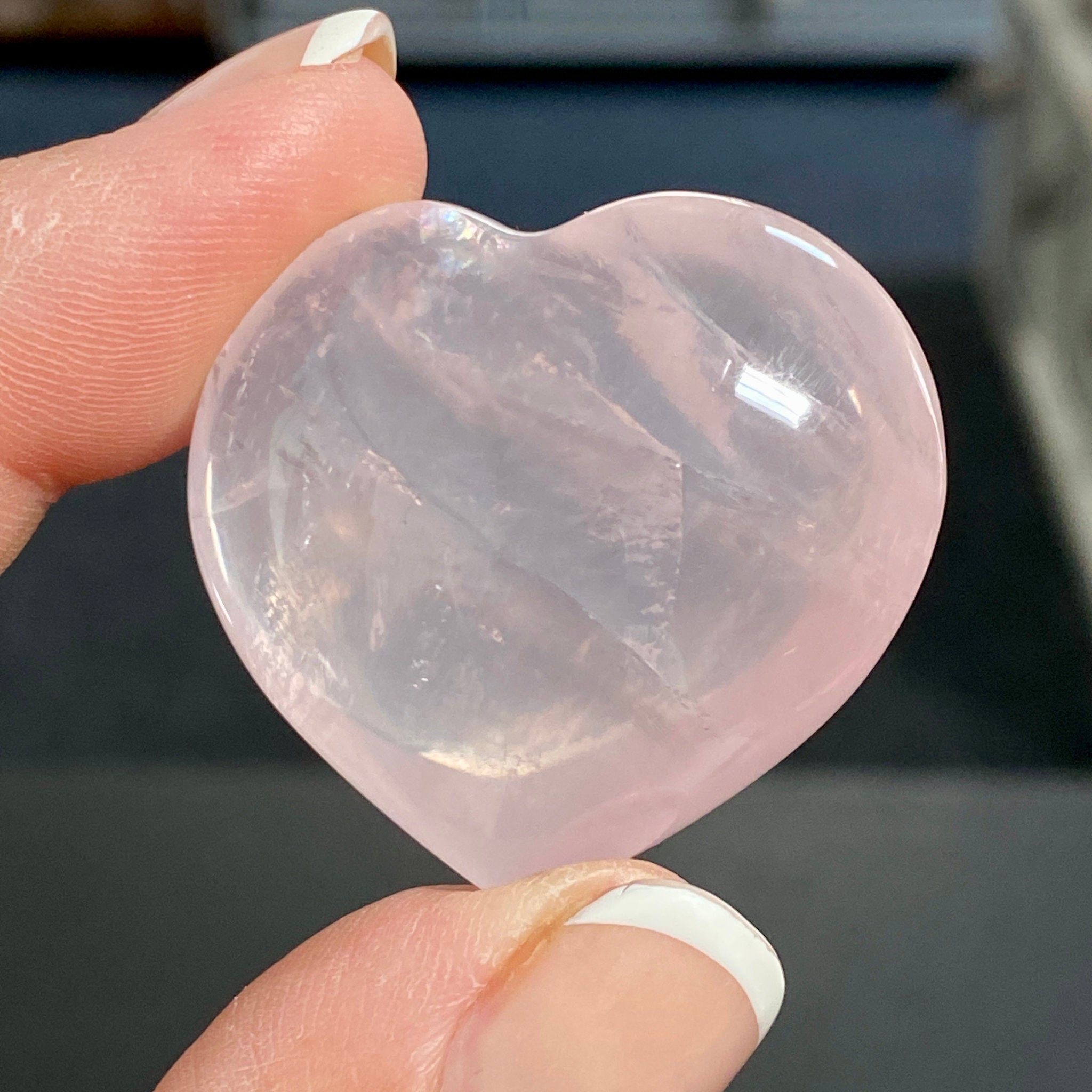 Madagascan Gemmy Rose Quartz Puff Heart