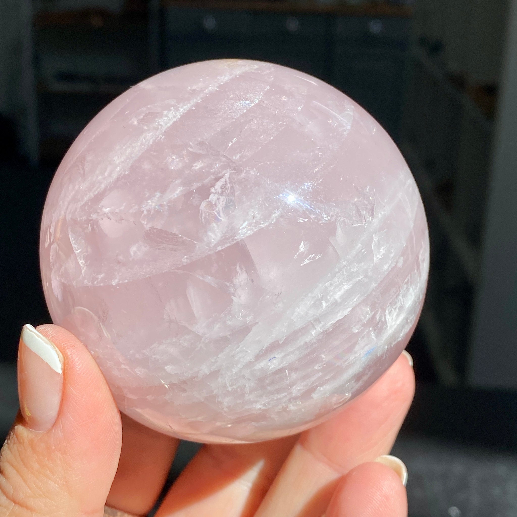 Madagascan Gemmy Rose Quartz Sphere