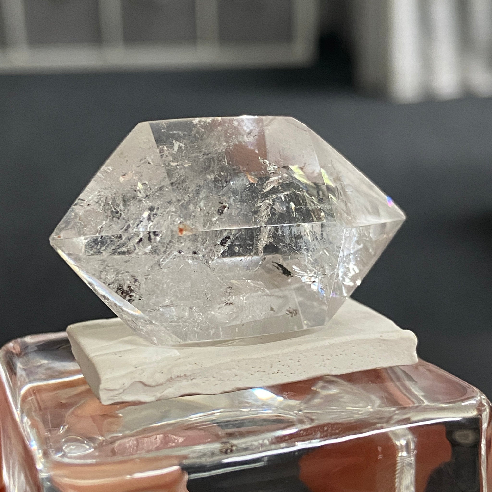 Double Terminated Quartz with Carbon Bubbles – Brazil