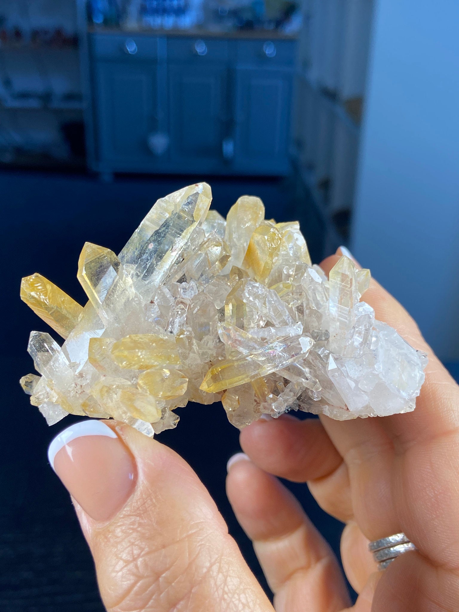 Golden Healer Lemurian Quartz Cluster