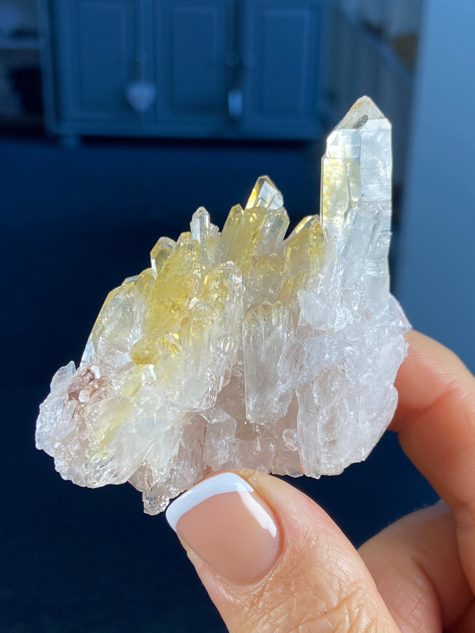 Sacred Pink & Golden Healer Lemurian Quartz Cluster