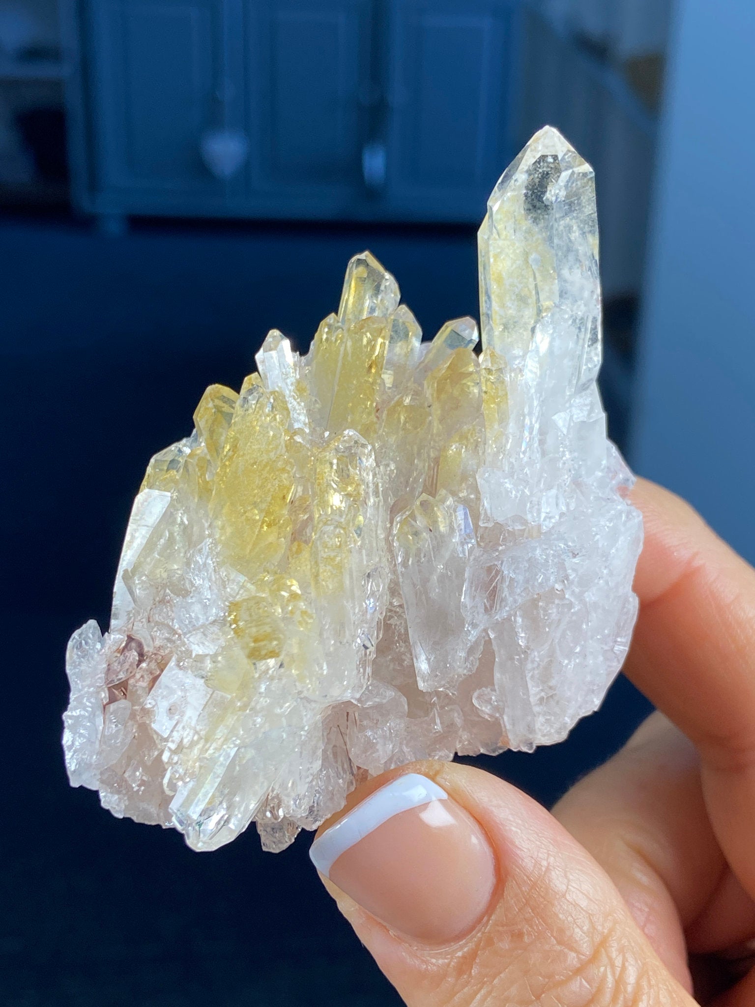 Sacred Pink & Golden Healer Lemurian Quartz Cluster