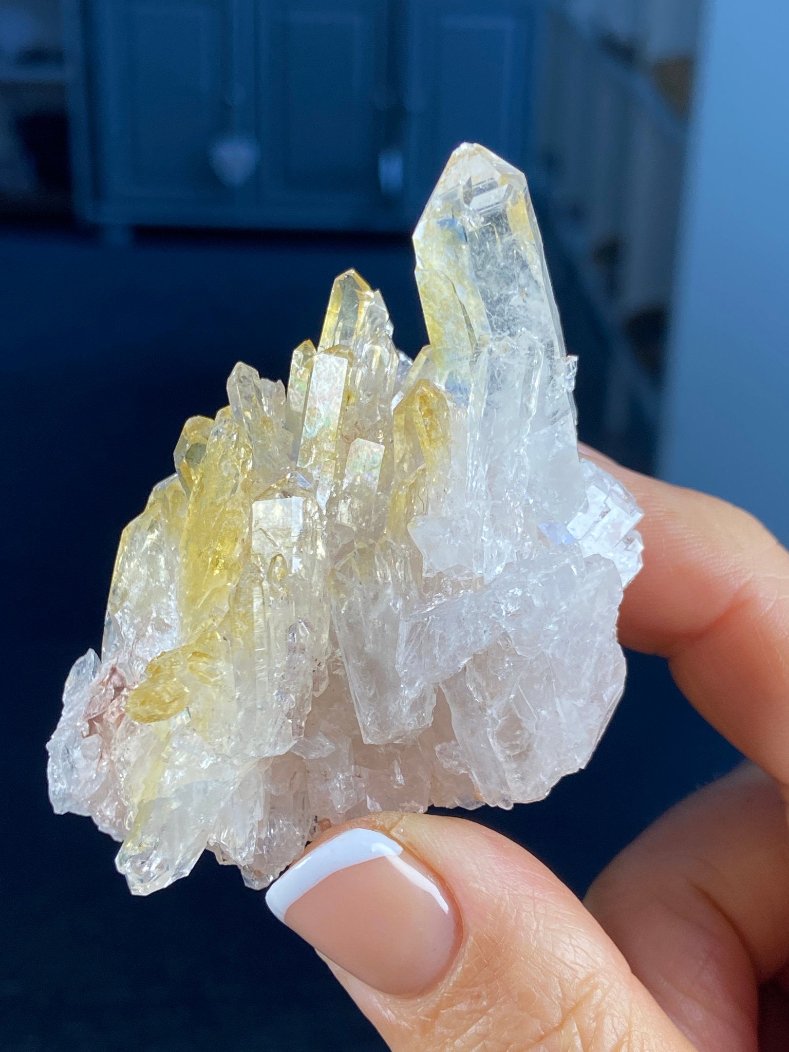 Sacred Pink & Golden Healer Lemurian Quartz Cluster