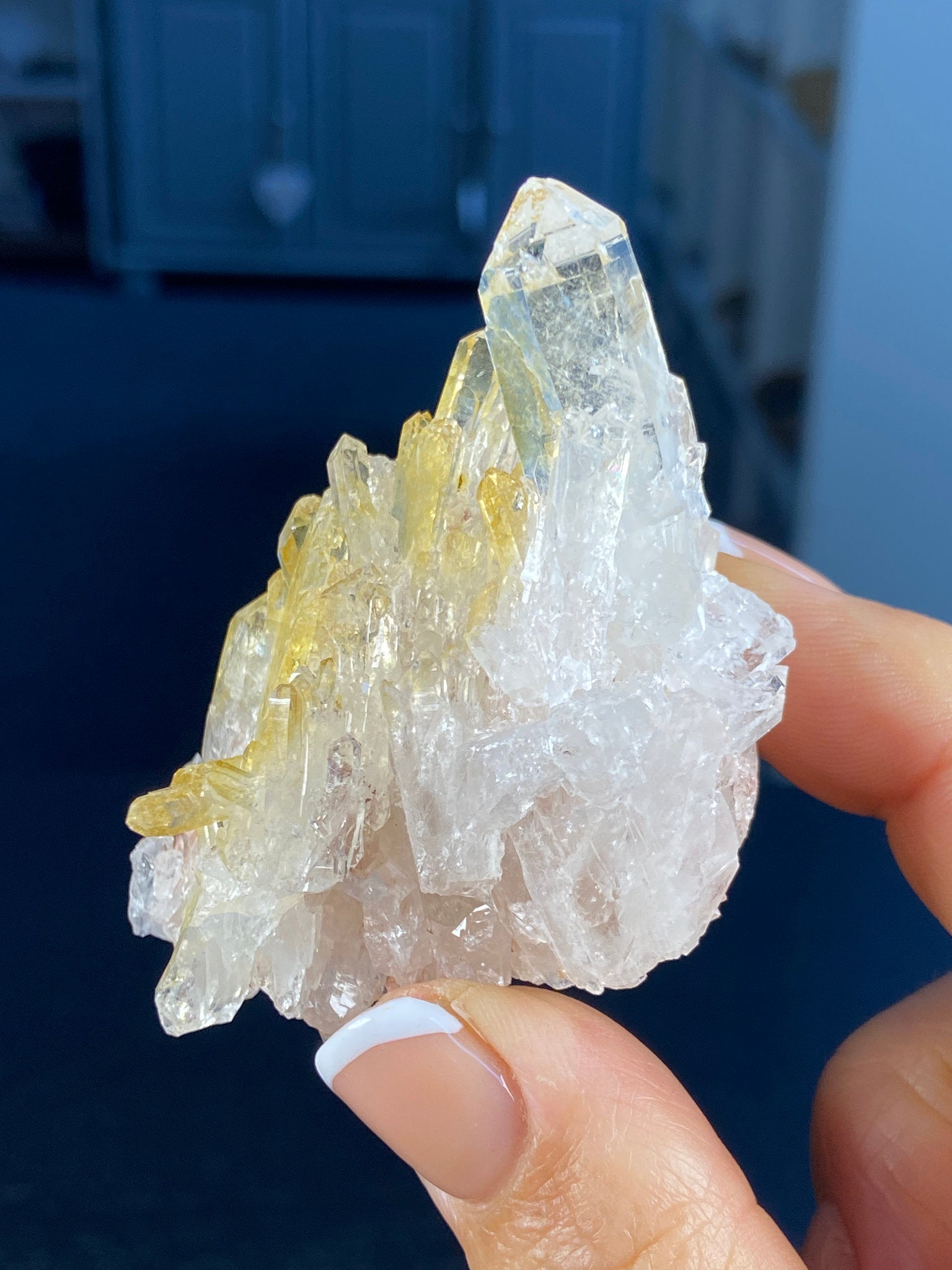 Sacred Pink & Golden Healer Lemurian Quartz Cluster