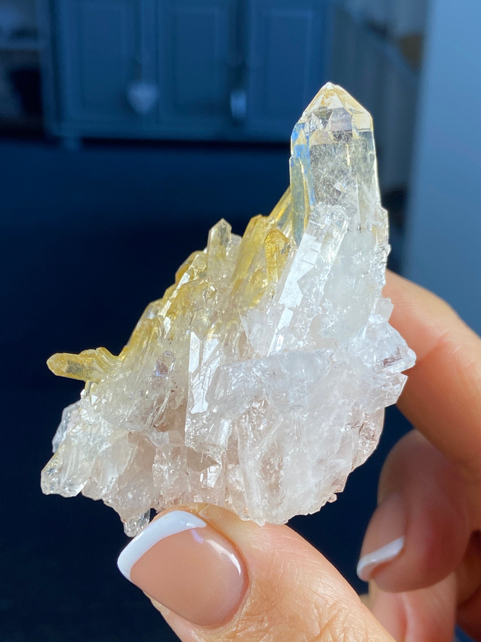 Sacred Pink & Golden Healer Lemurian Quartz Cluster