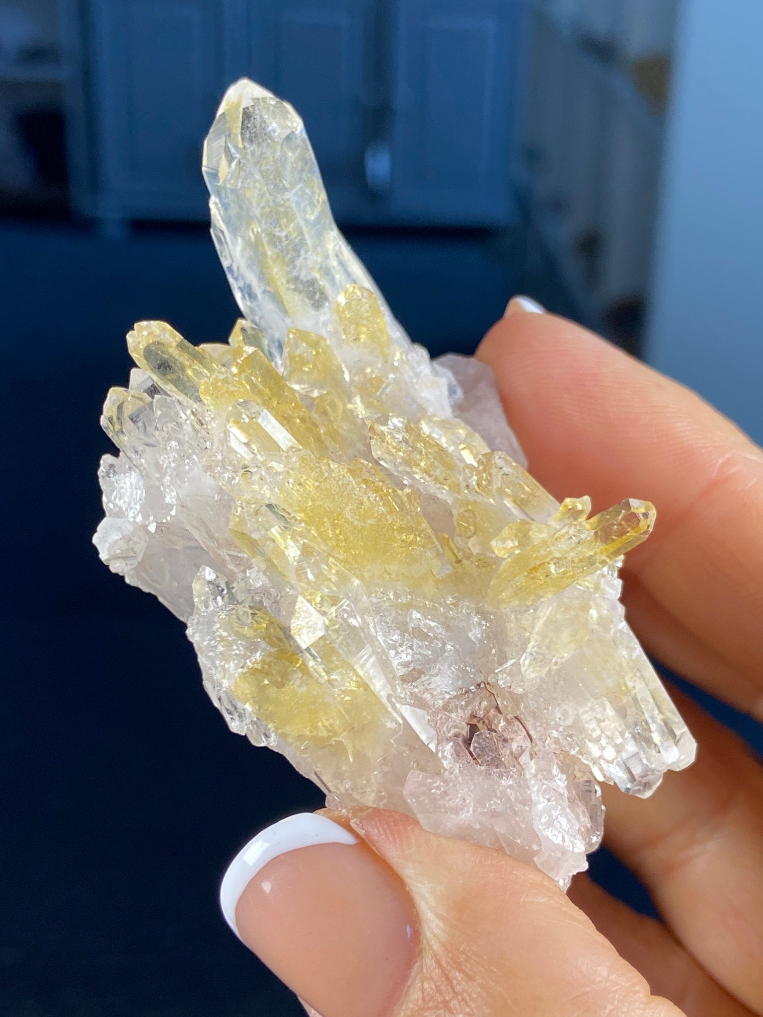 Sacred Pink & Golden Healer Lemurian Quartz Cluster