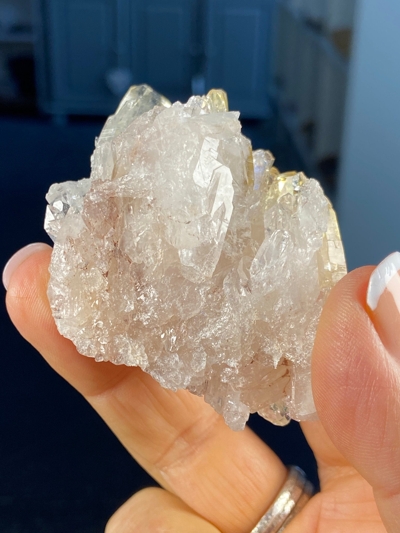 Sacred Pink & Golden Healer Lemurian Quartz Cluster
