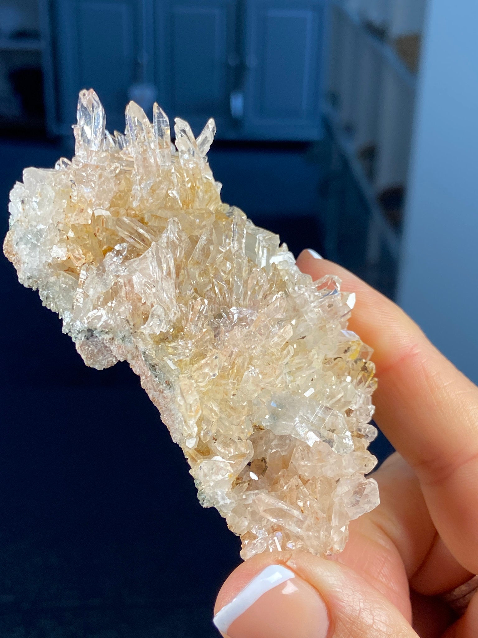 Sacred Pink & Golden Healer Lemurian Flat Bed with Fuchsite
