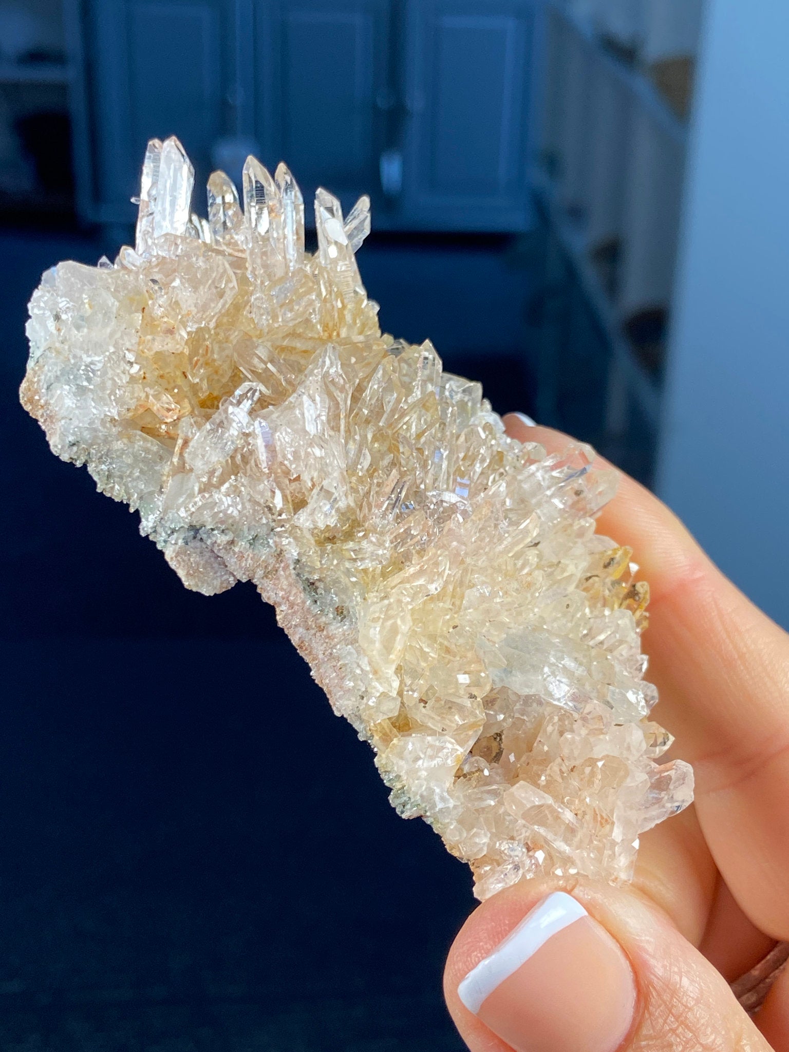Sacred Pink & Golden Healer Lemurian Flat Bed with Fuchsite
