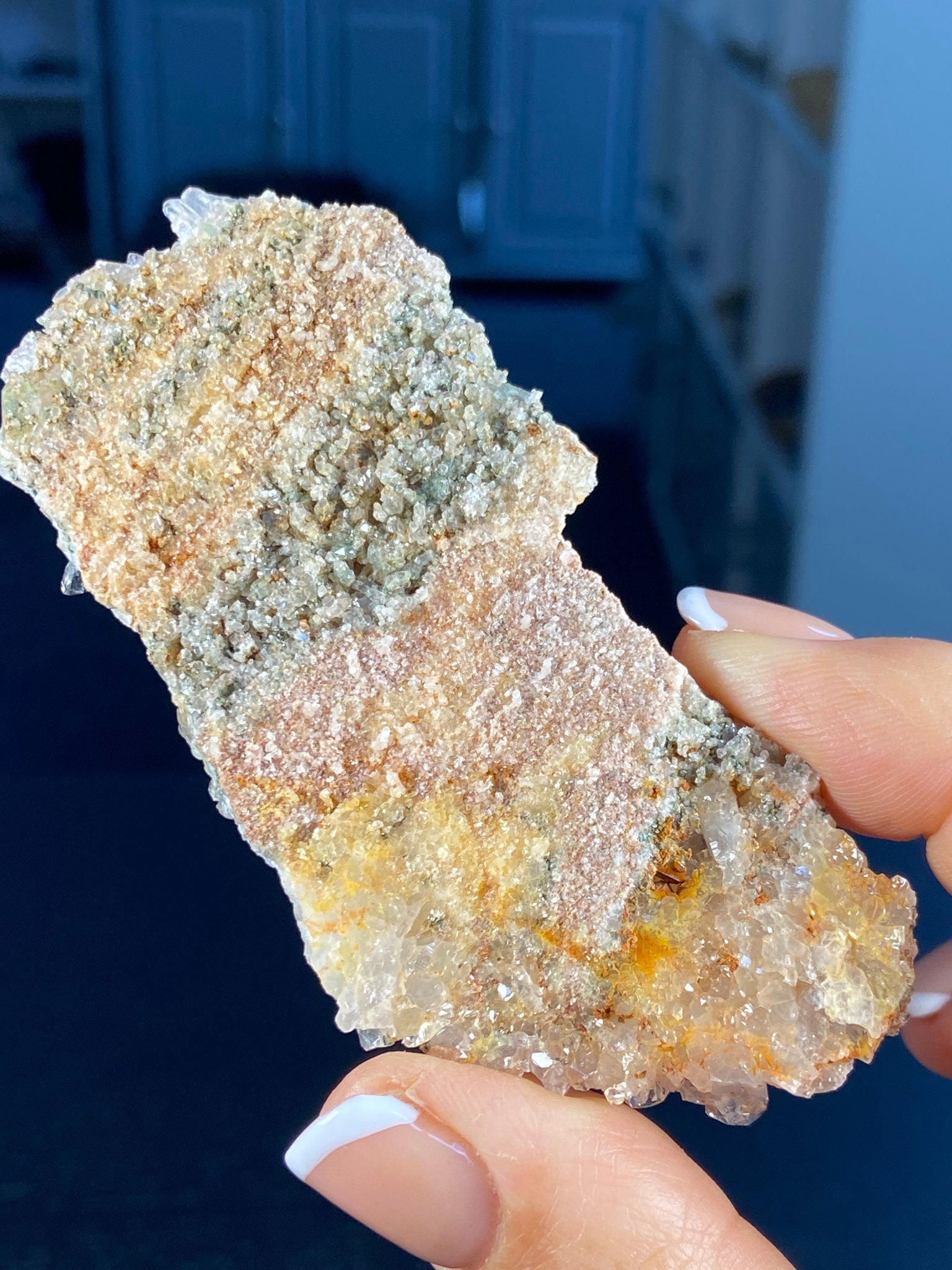 Sacred Pink & Golden Healer Lemurian Flat Bed with Fuchsite