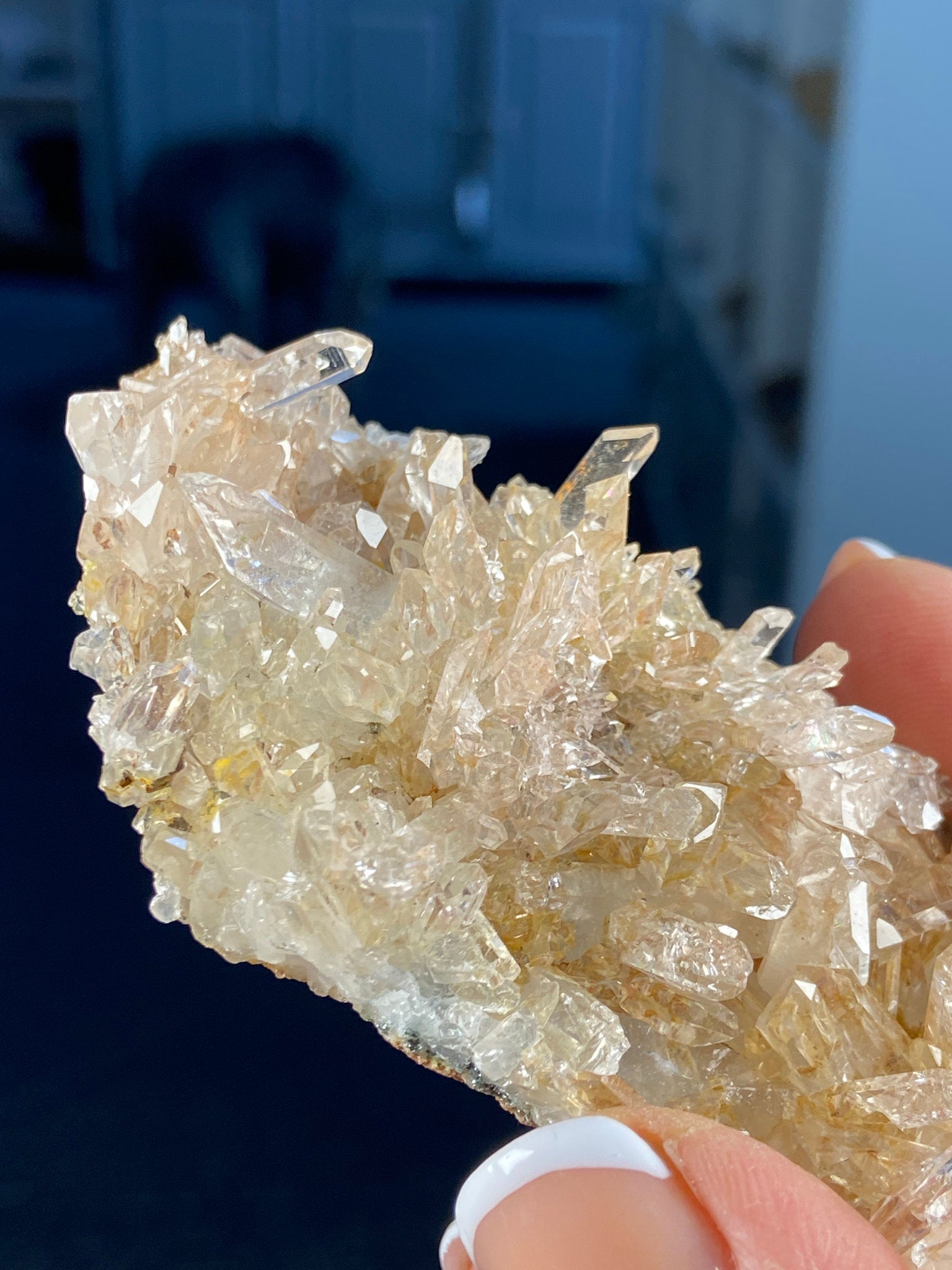 Sacred Pink & Golden Healer Lemurian Flat Bed with Fuchsite