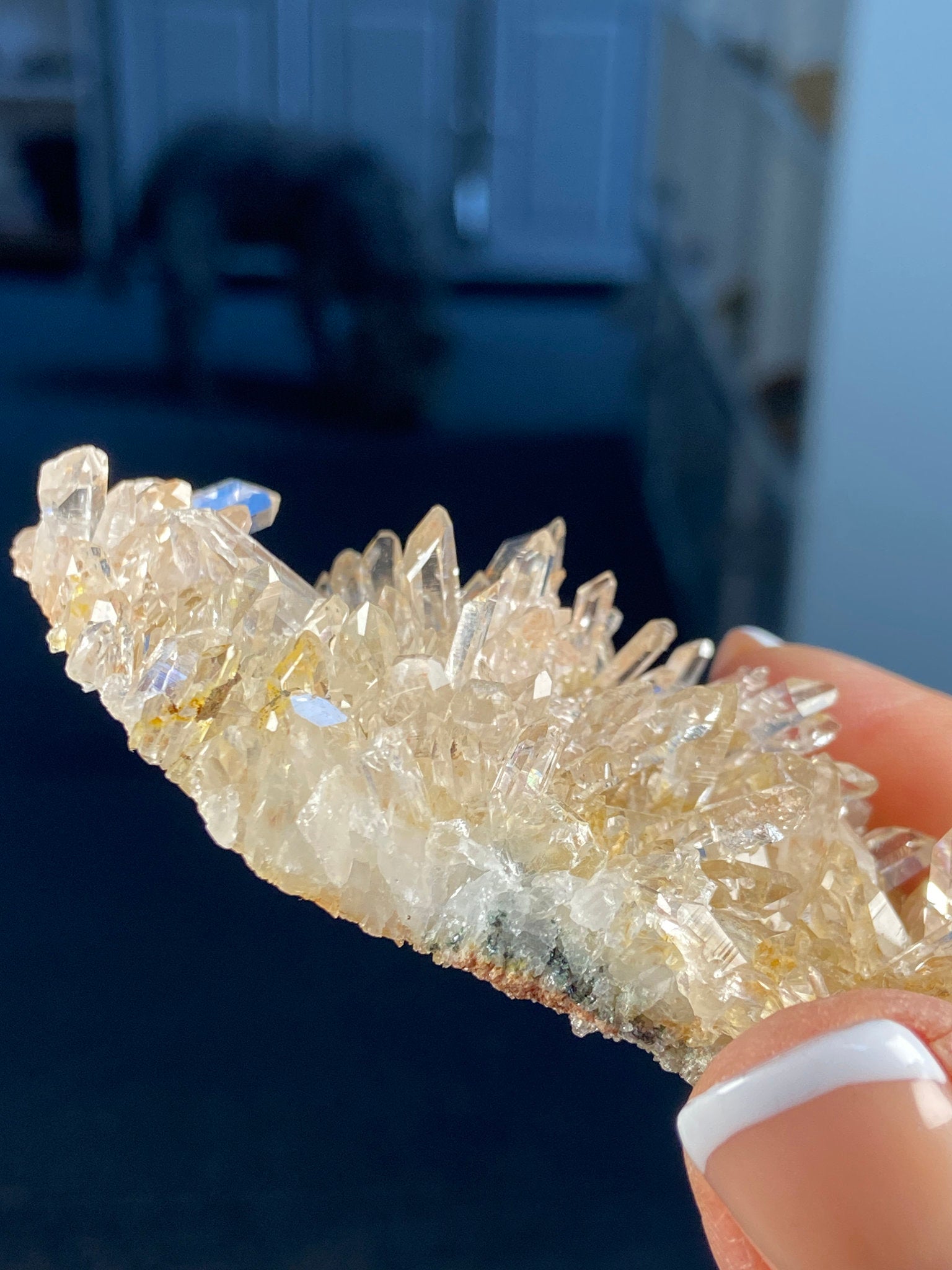 Sacred Pink & Golden Healer Lemurian Flat Bed with Fuchsite