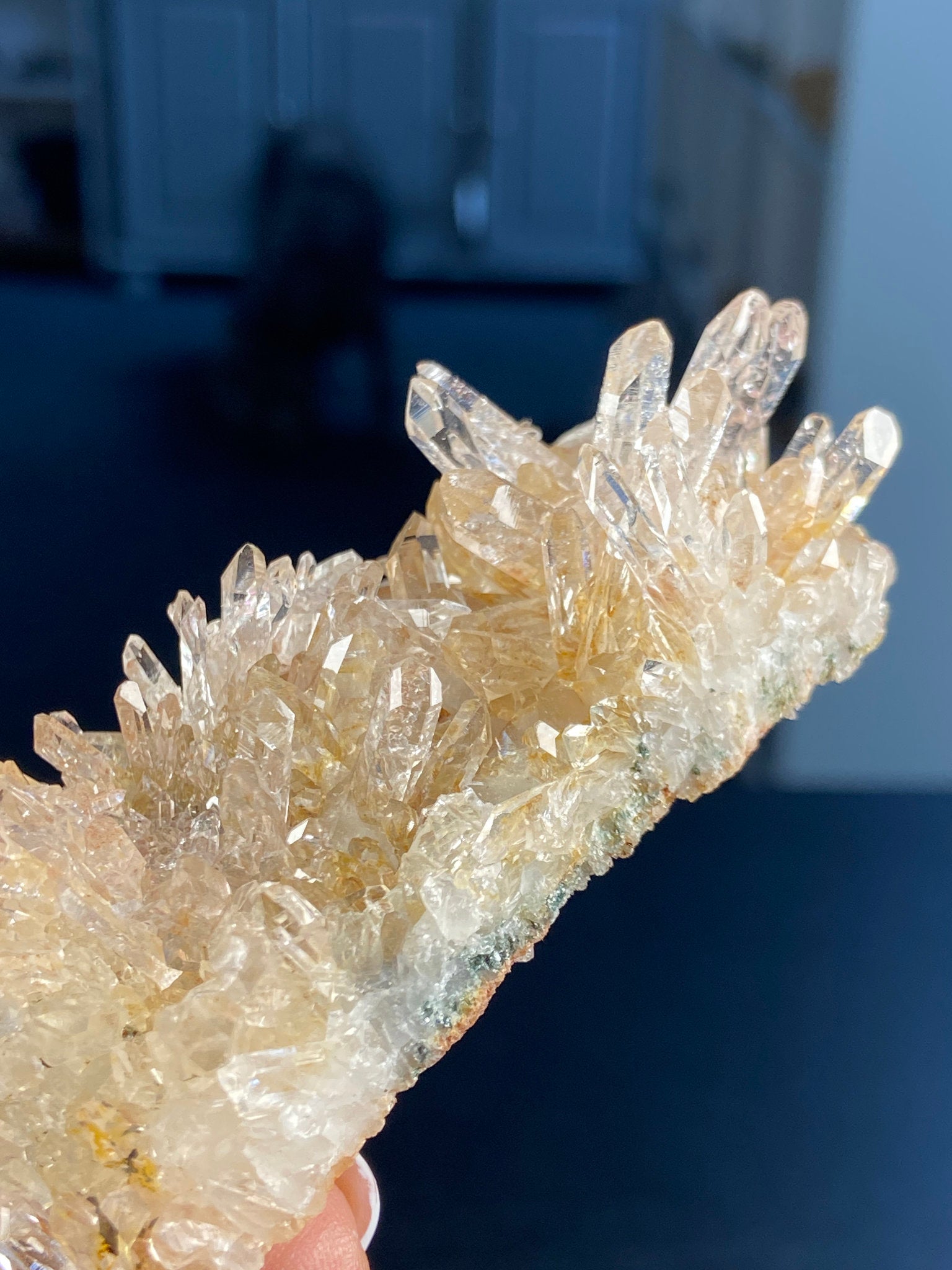 Sacred Pink & Golden Healer Lemurian Flat Bed with Fuchsite