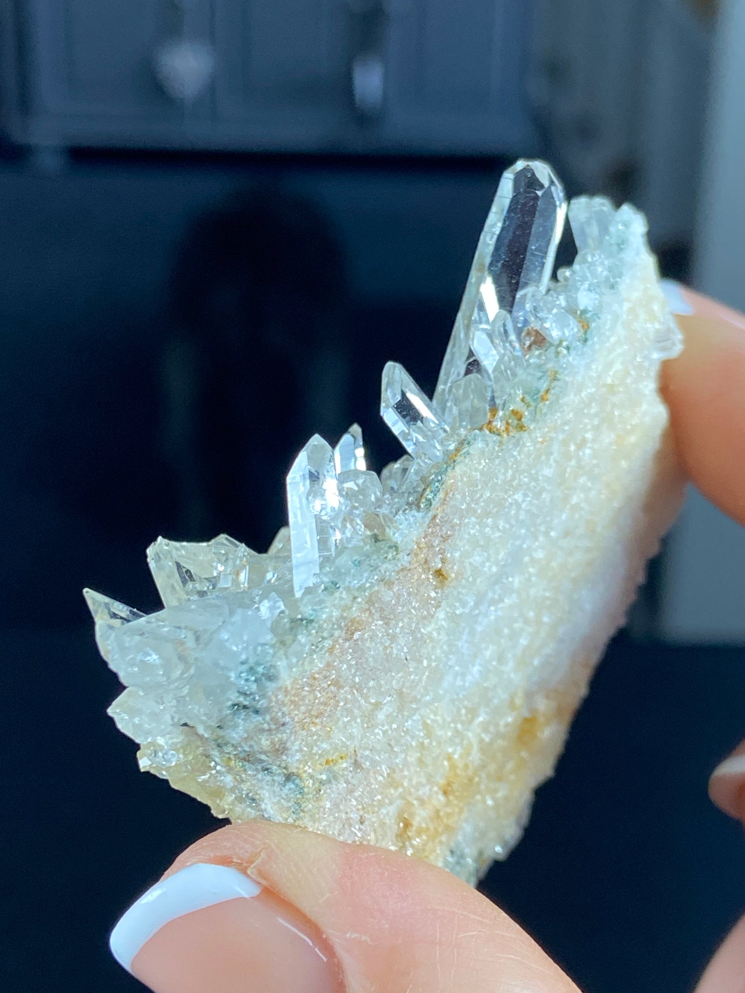 Golden Healer Lemurian Quartz Cluster with Limonite & Fuchsite