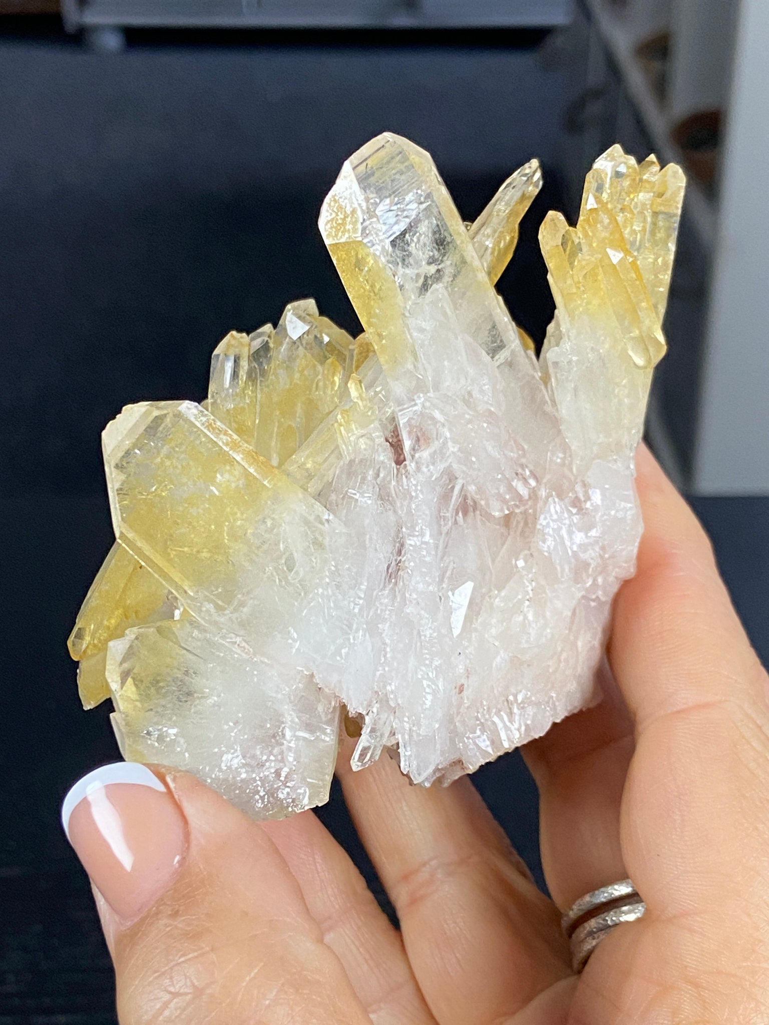 Golden Healer & Sacred Pink Lemurian Quartz Cluster