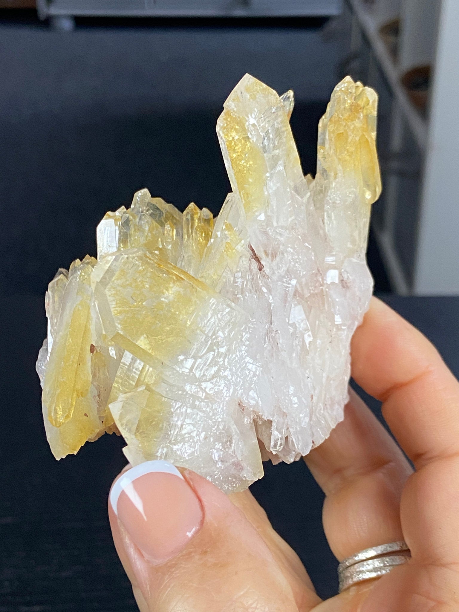Golden Healer & Sacred Pink Lemurian Quartz Cluster