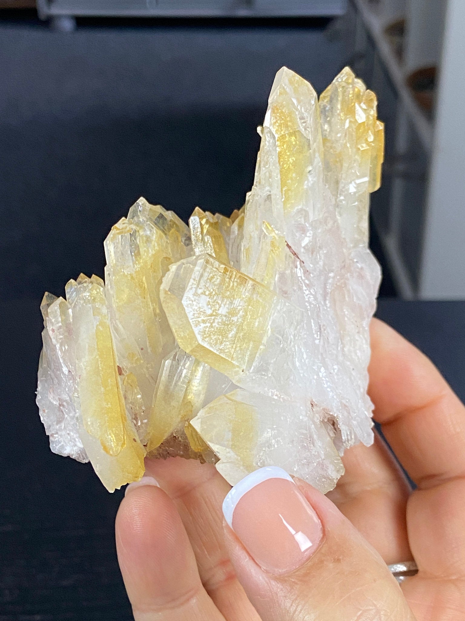 Golden Healer & Sacred Pink Lemurian Quartz Cluster
