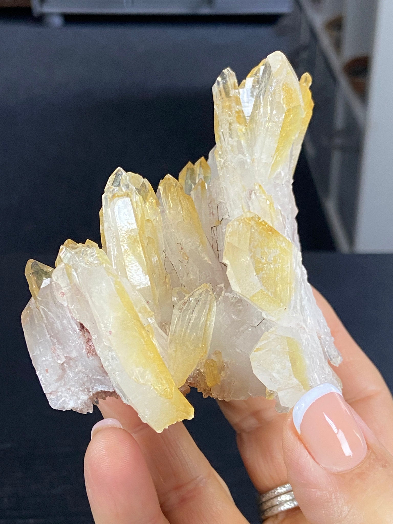 Golden Healer & Sacred Pink Lemurian Quartz Cluster
