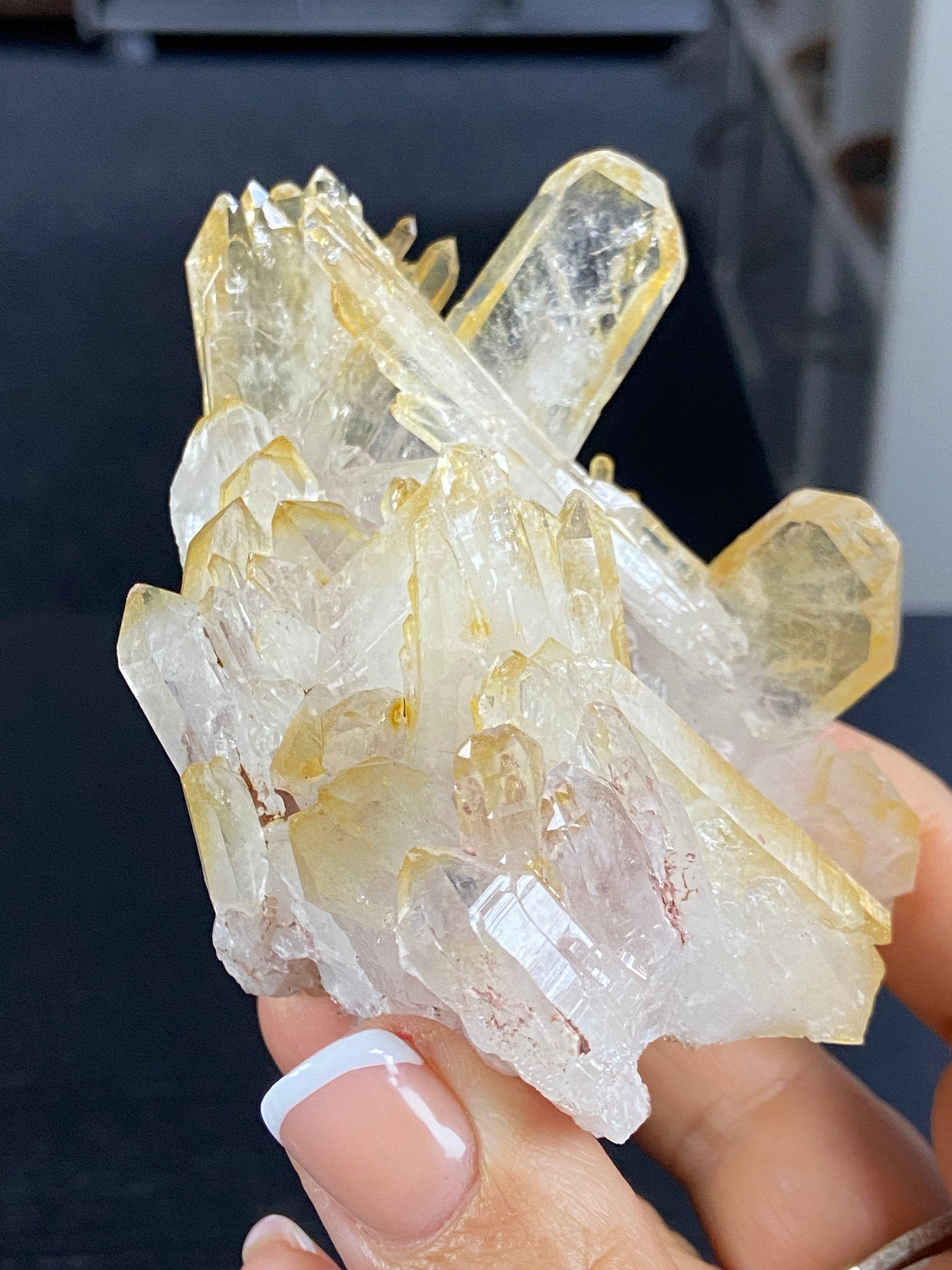 Golden Healer & Sacred Pink Lemurian Quartz Cluster