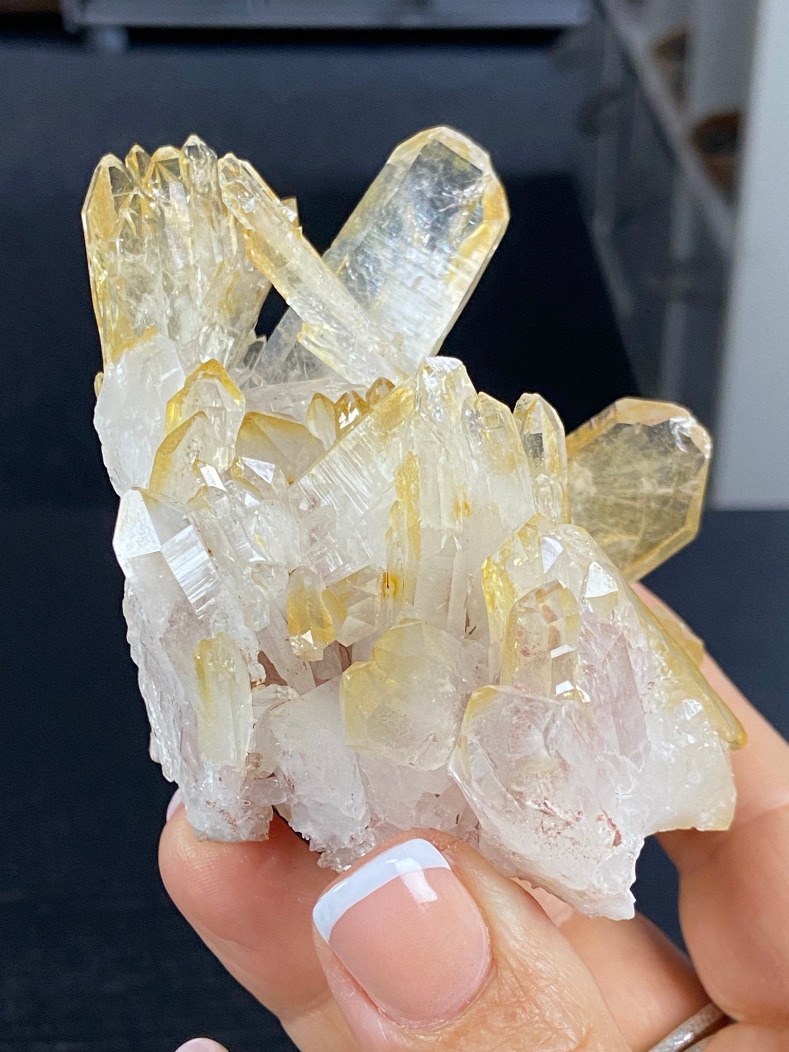 Golden Healer & Sacred Pink Lemurian Quartz Cluster