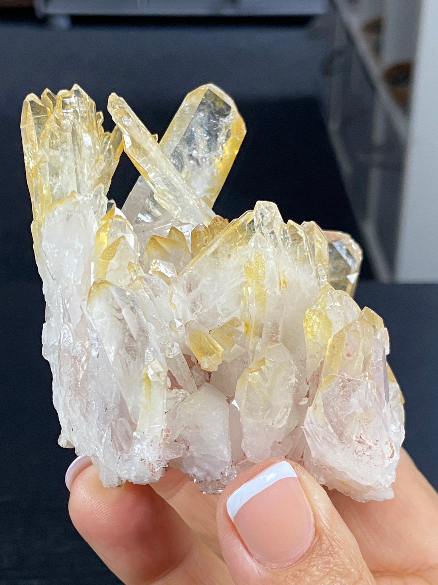 Golden Healer & Sacred Pink Lemurian Quartz Cluster