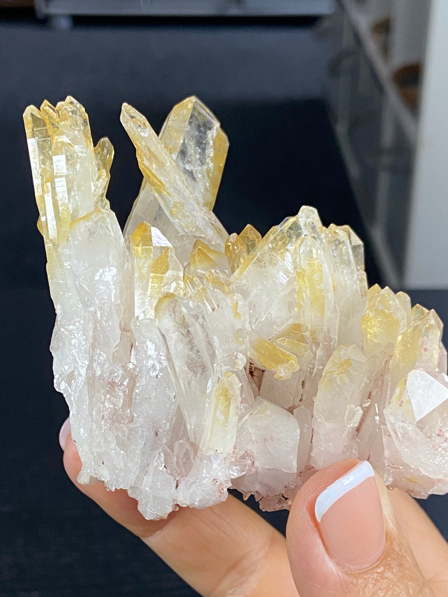 Golden Healer & Sacred Pink Lemurian Quartz Cluster