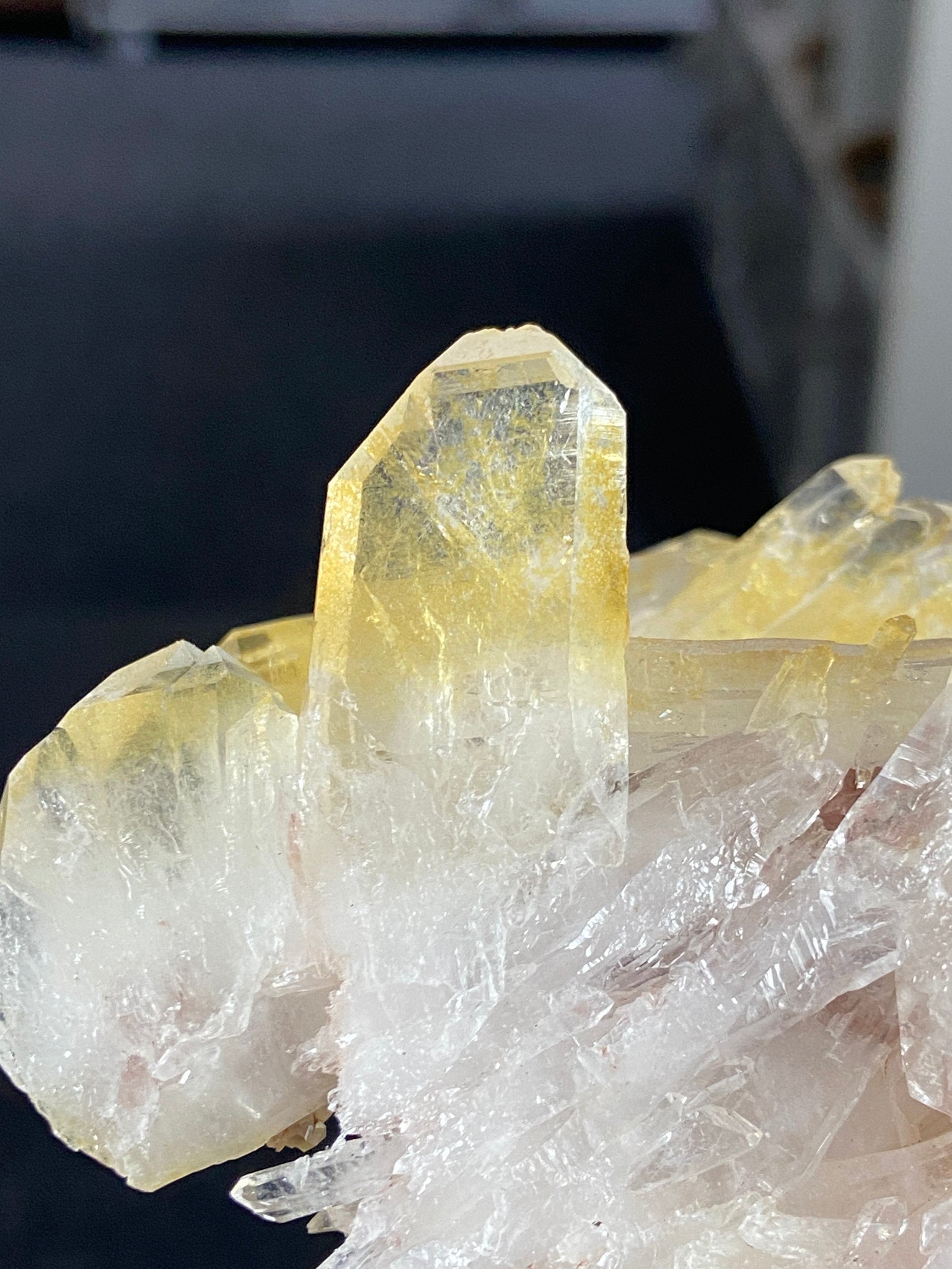 Golden Healer & Sacred Pink Lemurian Quartz Cluster