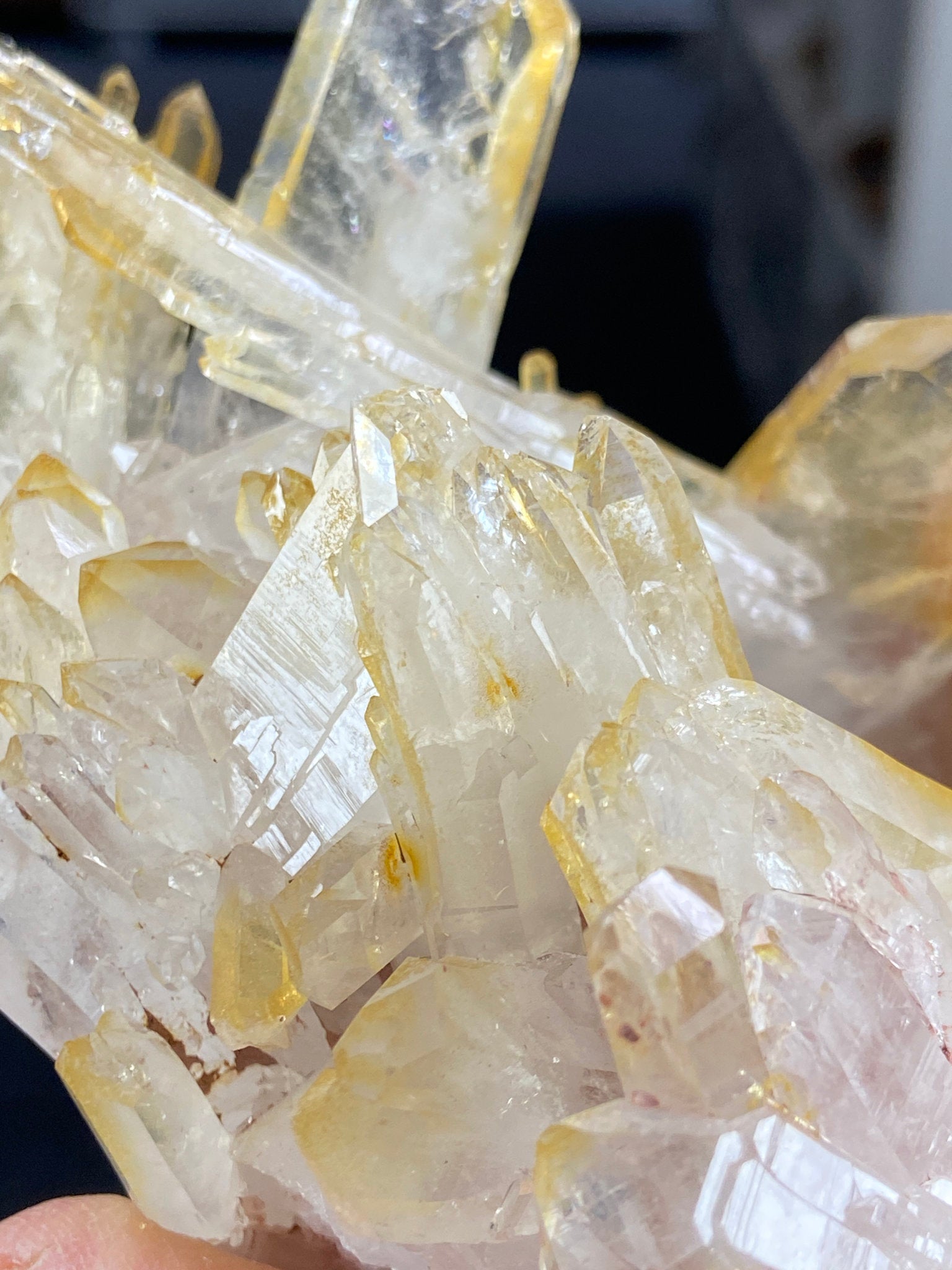 Golden Healer & Sacred Pink Lemurian Quartz Cluster