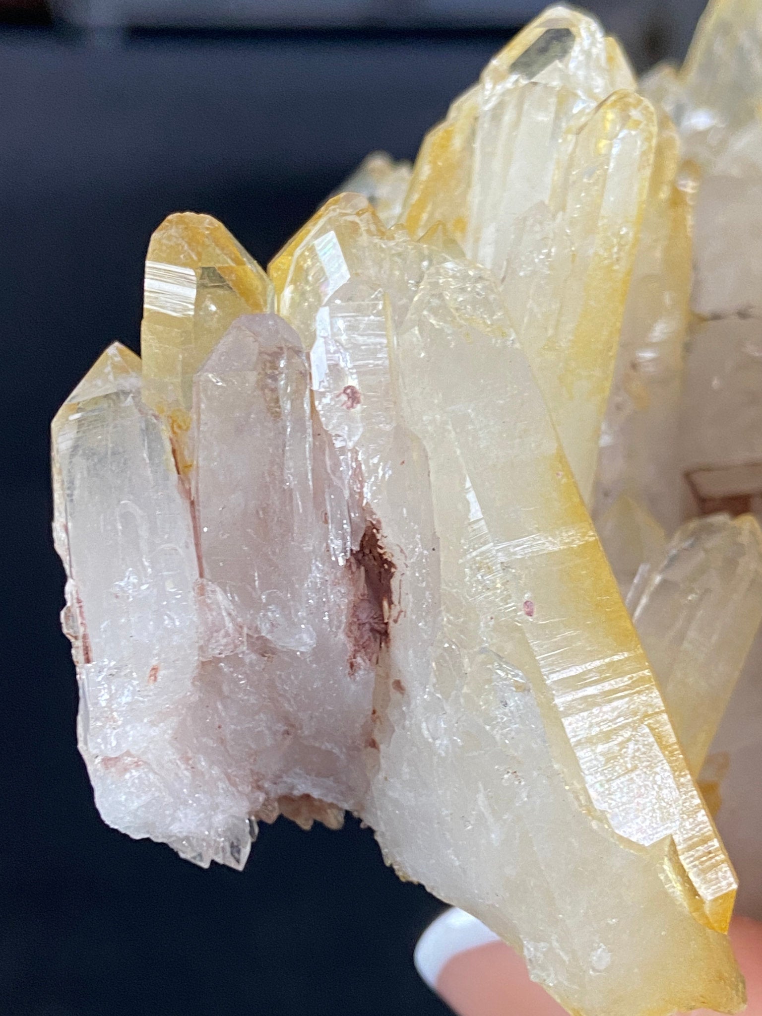 Golden Healer & Sacred Pink Lemurian Quartz Cluster
