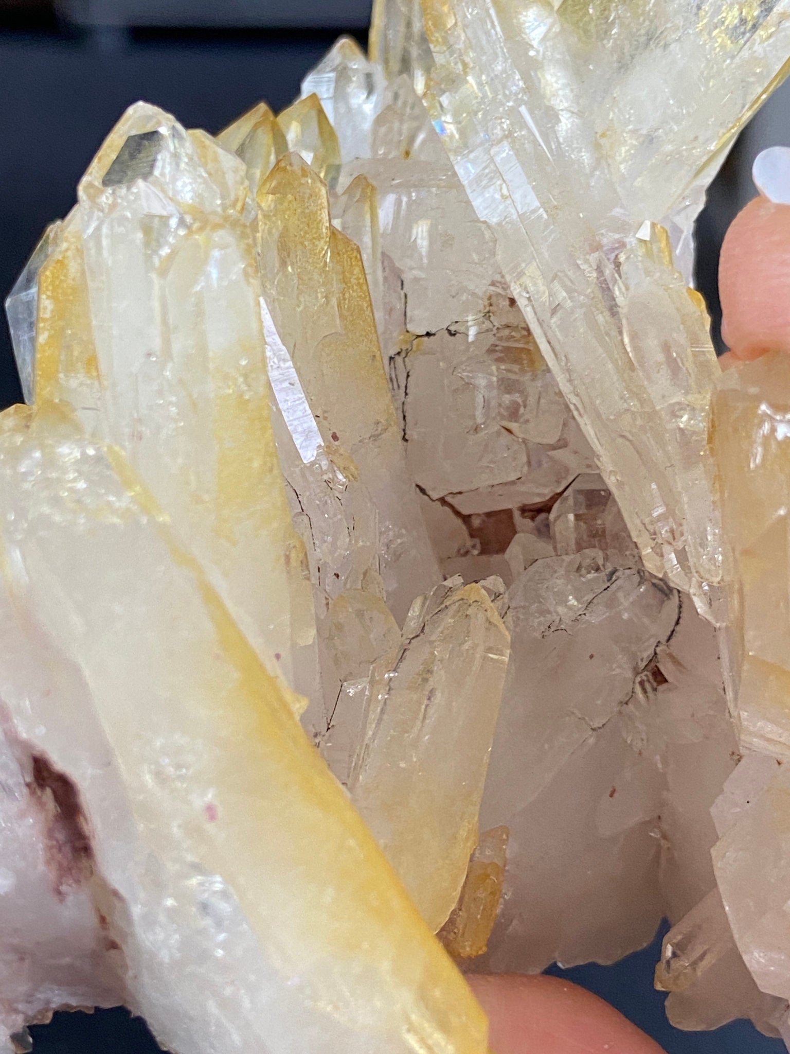 Golden Healer & Sacred Pink Lemurian Quartz Cluster