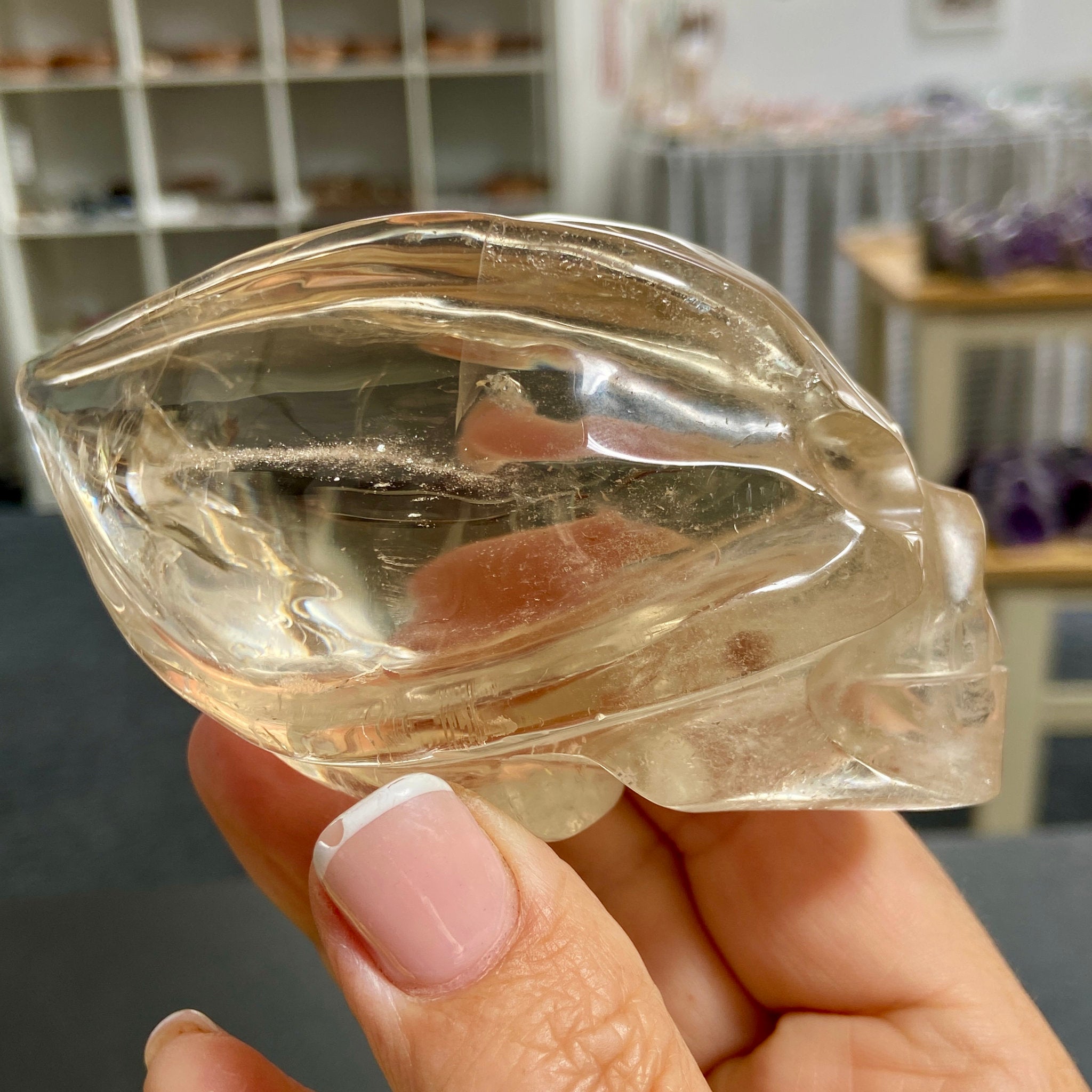 Natural Citrine Traveller Skull – Brazil