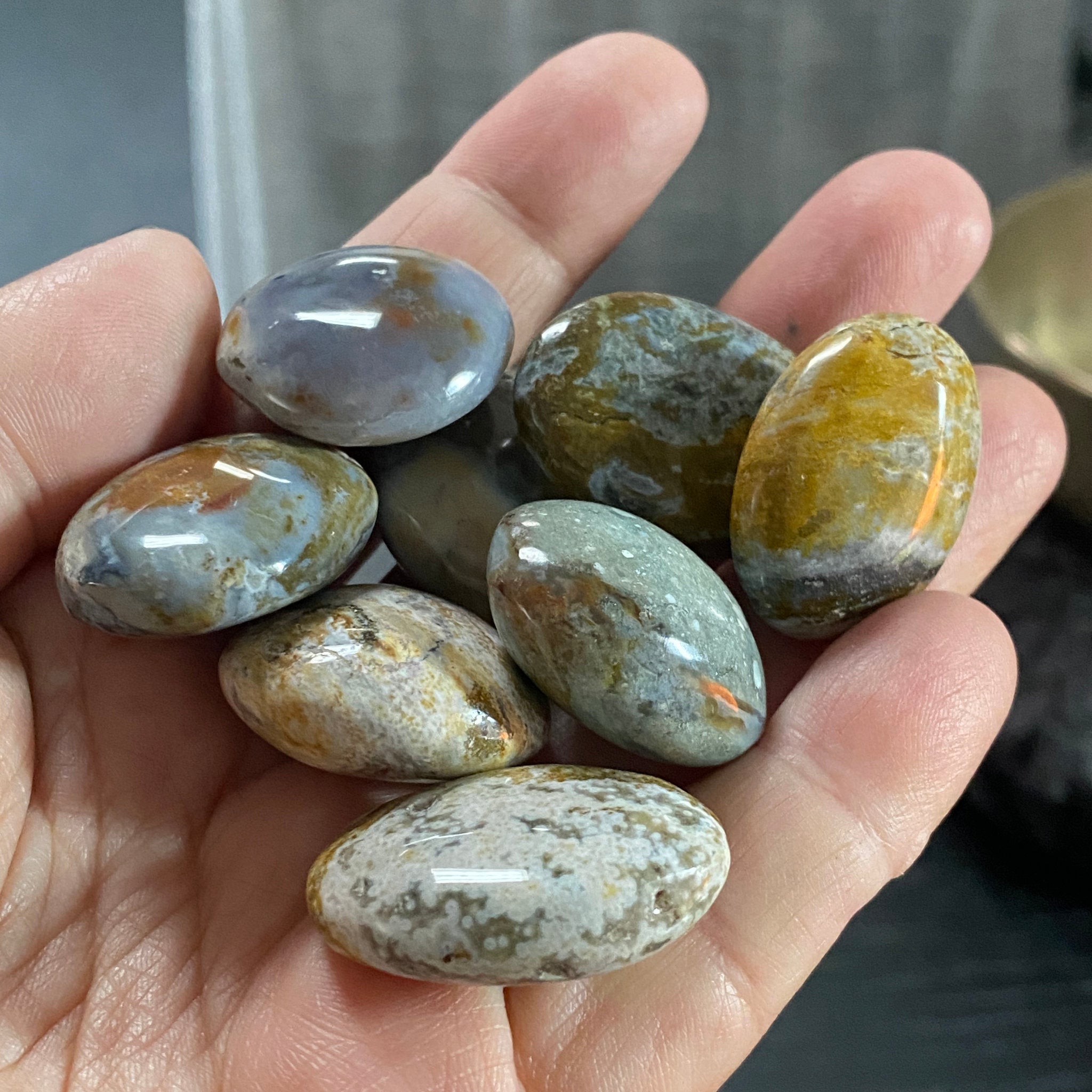 Ocean Jasper oval tumbled stones