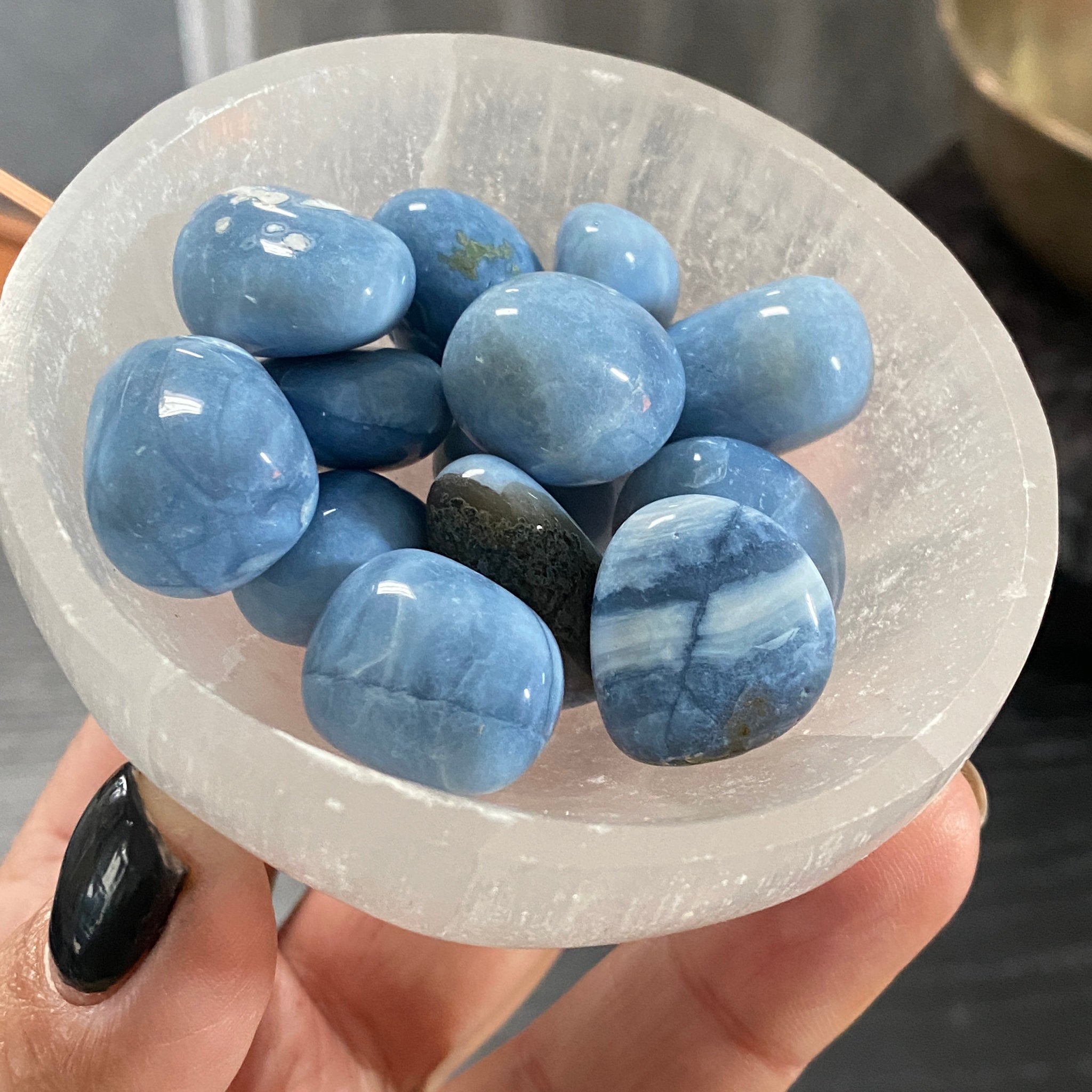 Blue Owyhee tumbled stones