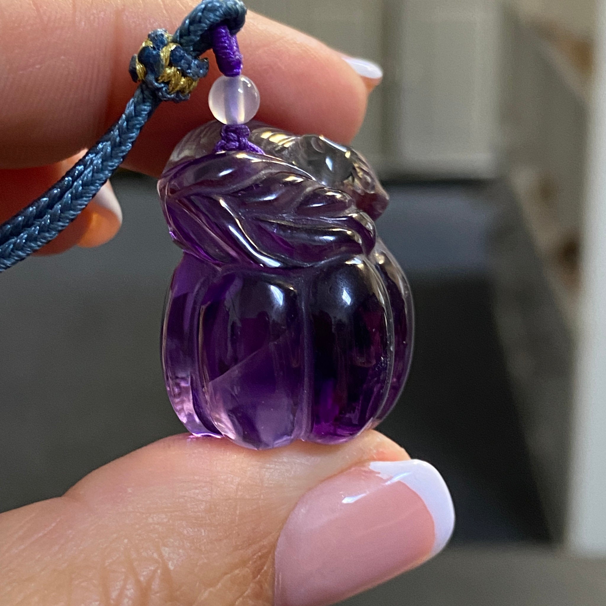 Grape Jelly Amethyst Fox Pendant
