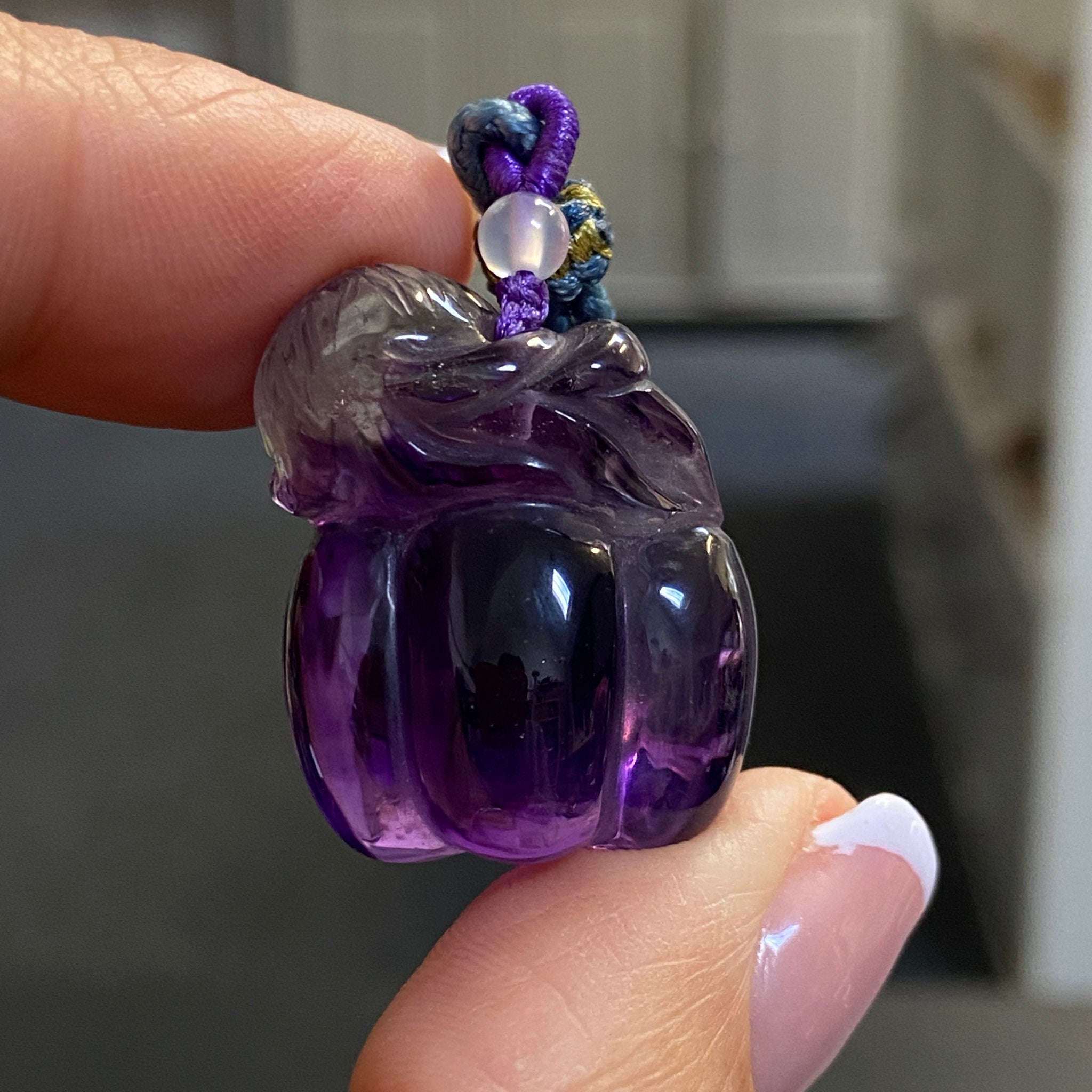 Grape Jelly Amethyst Fox Pendant