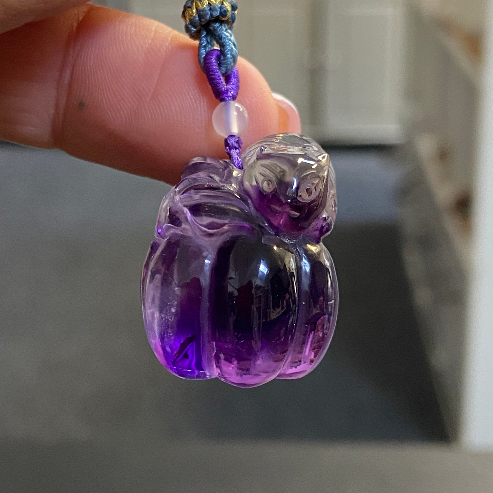 Grape Jelly Amethyst Fox Pendant