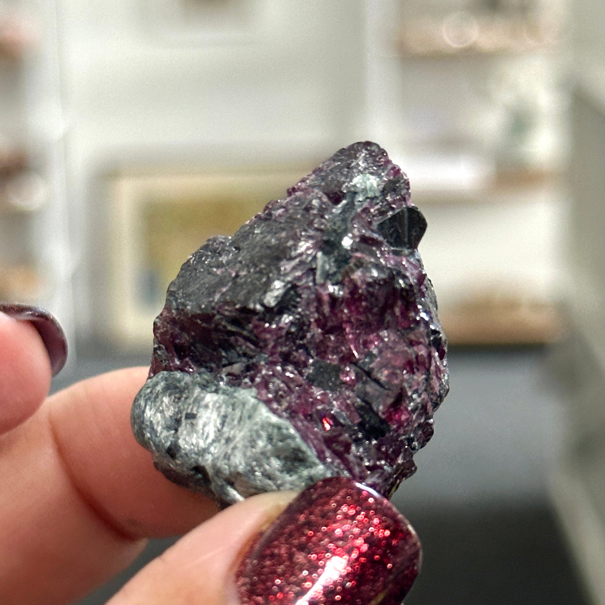Titanium Peacock Aura Quartz cluster
