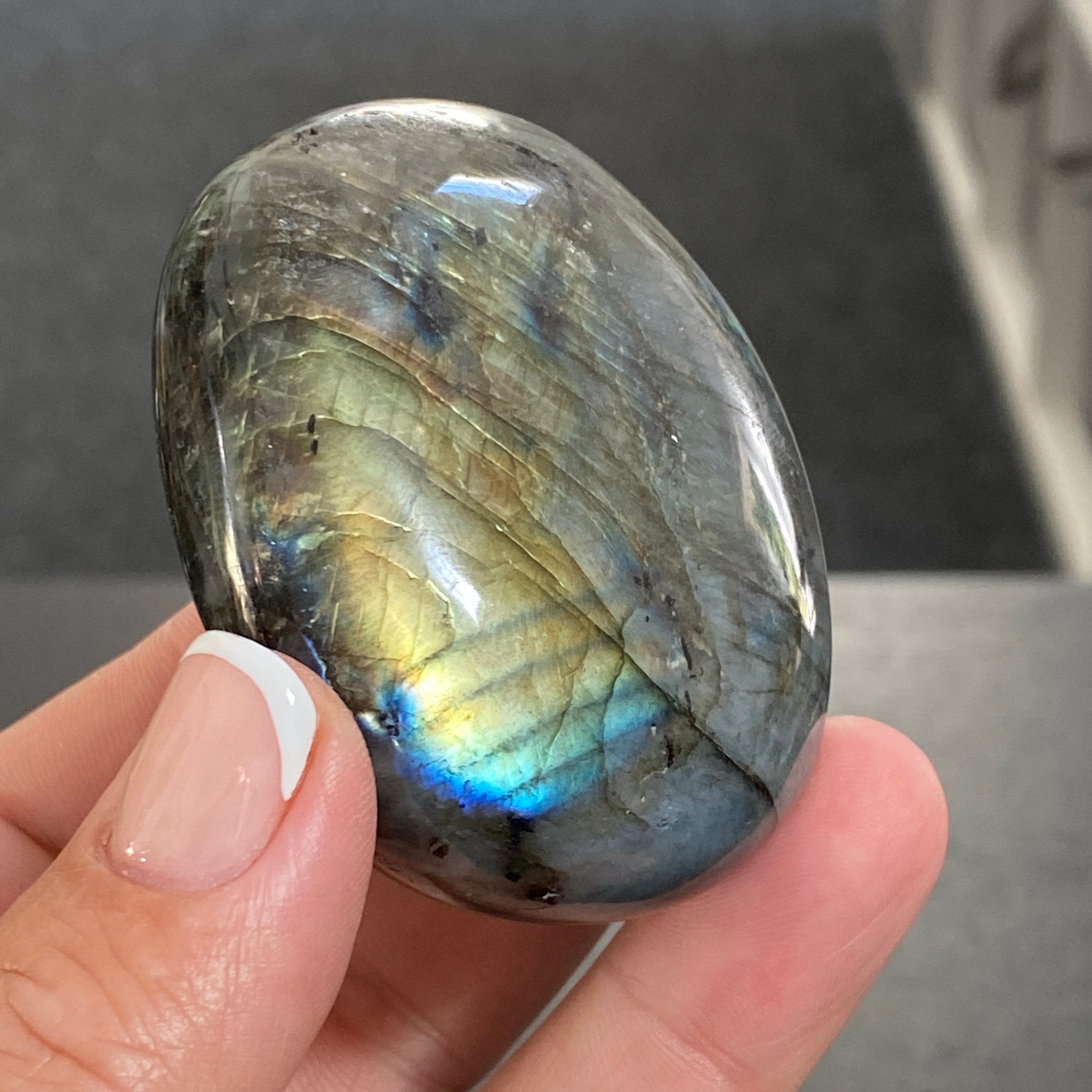 🦋 Madagascan ‘Papillon’ Labradorite Palm Stone