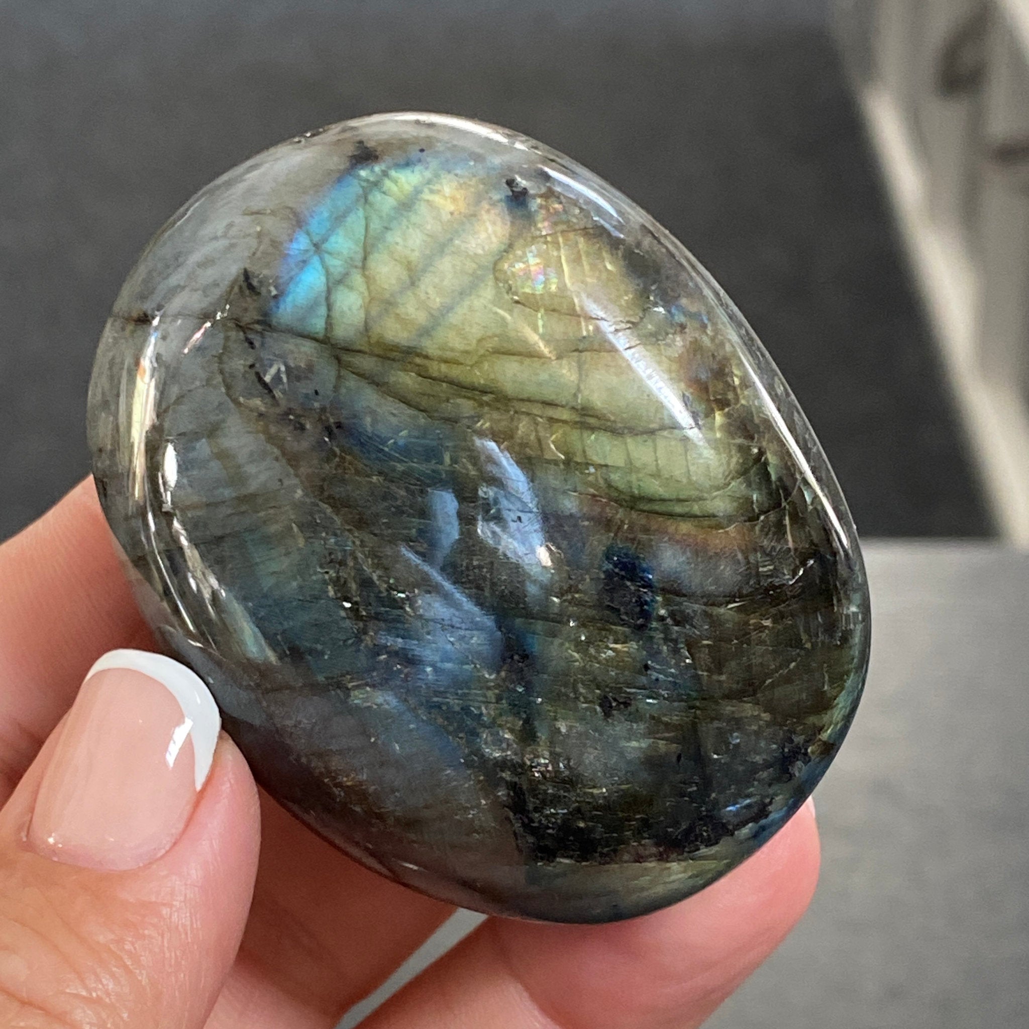 🦋 Madagascan ‘Papillon’ Labradorite Palm Stone