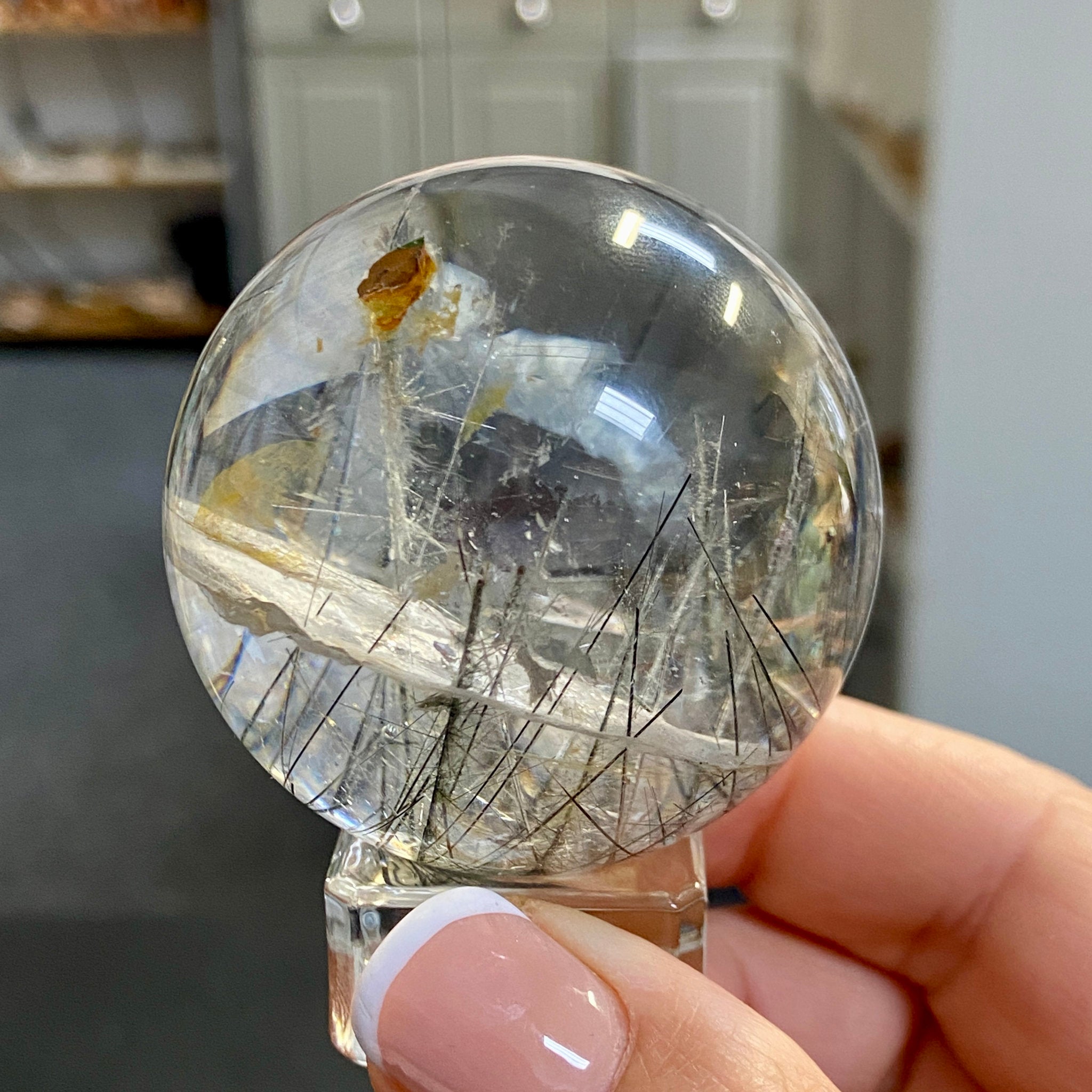 Clear Quartz with Black Tourmaline Inclusions – Brazil
